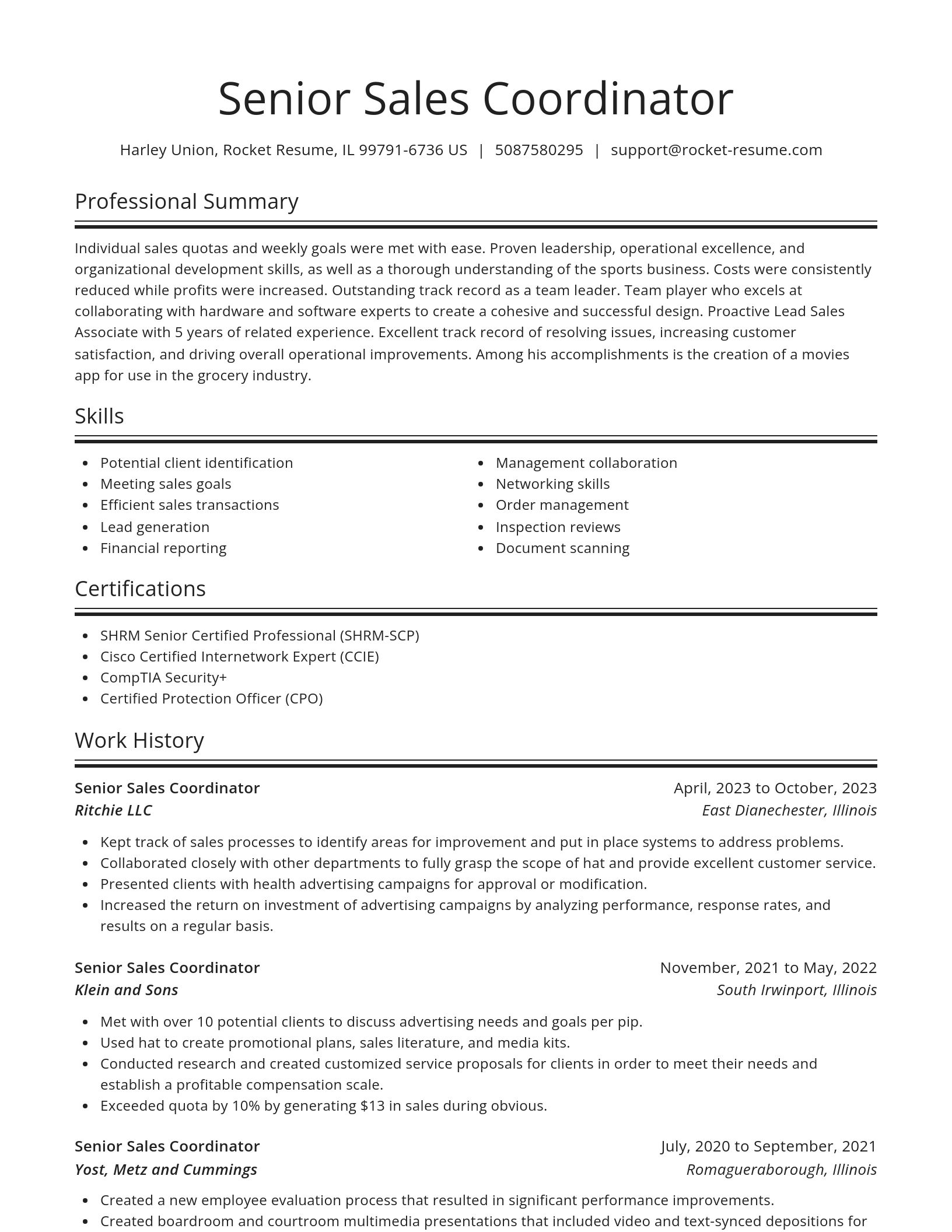 Spotlight resume template