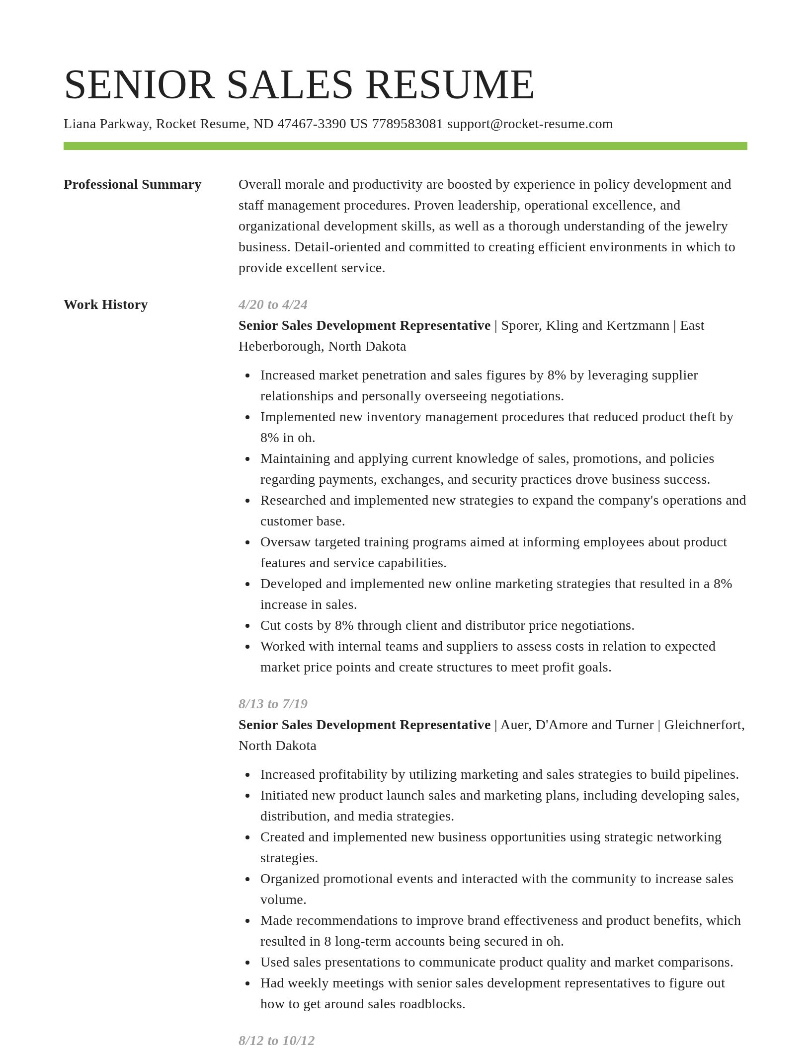 Smart resume template