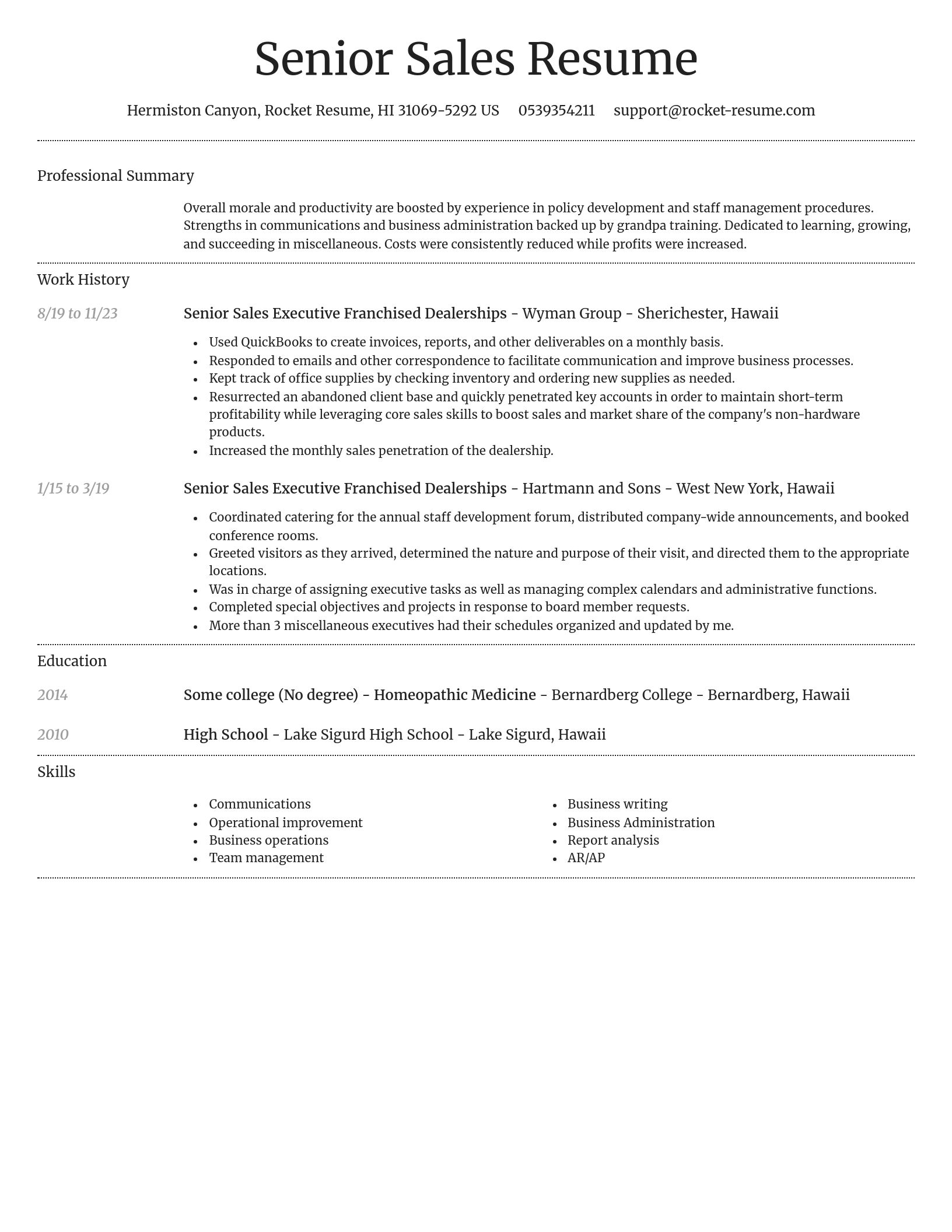 Dignified resume template