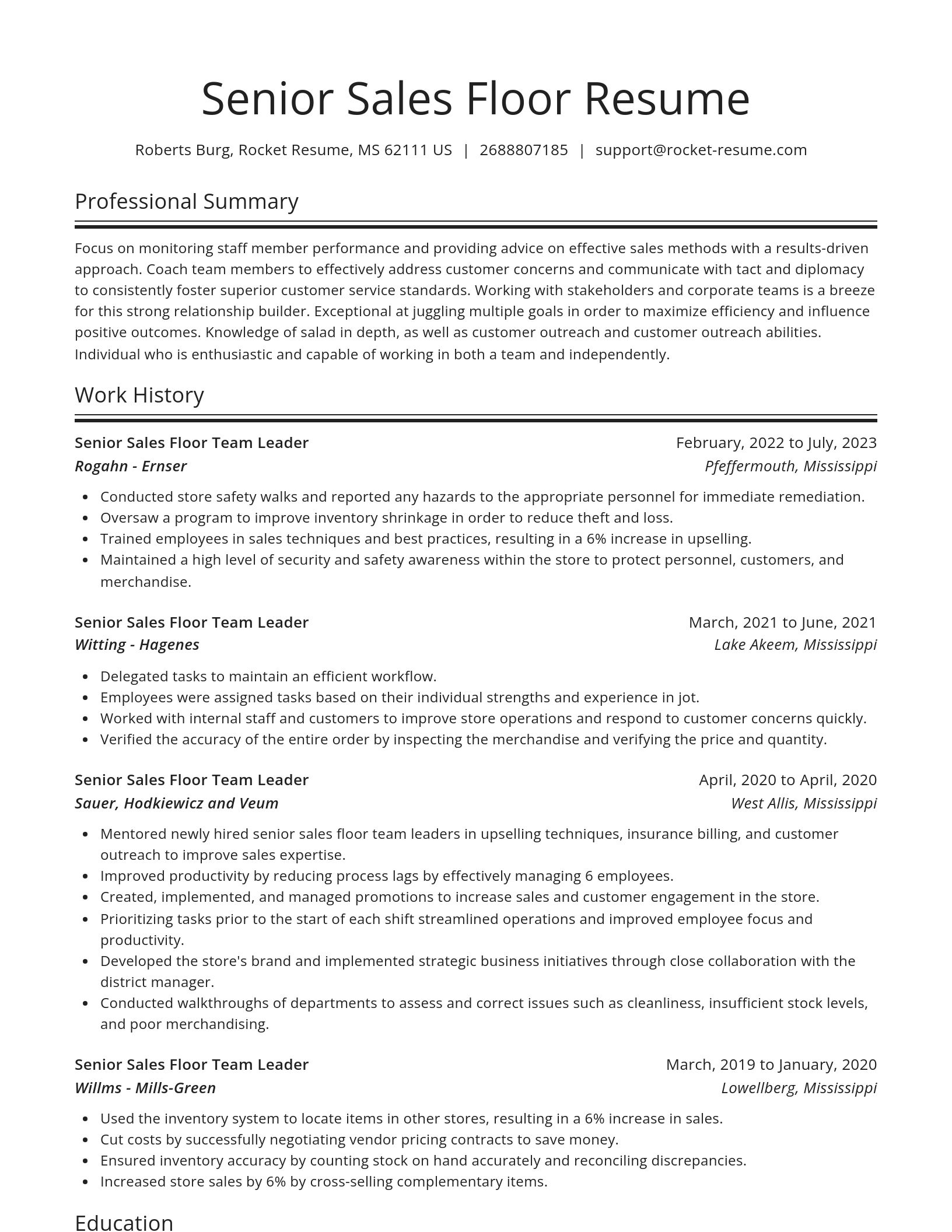 Spotlight resume template