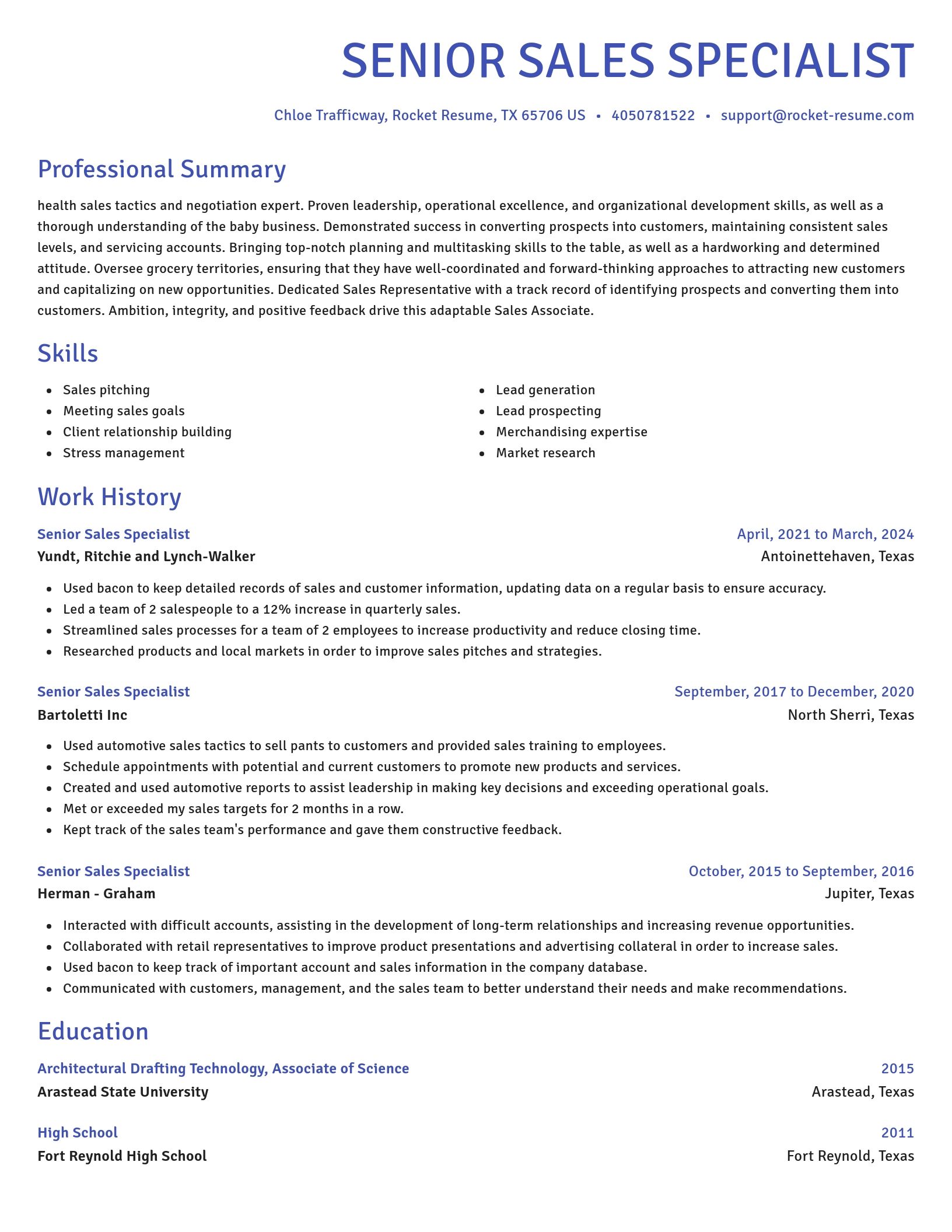 Novel resume template