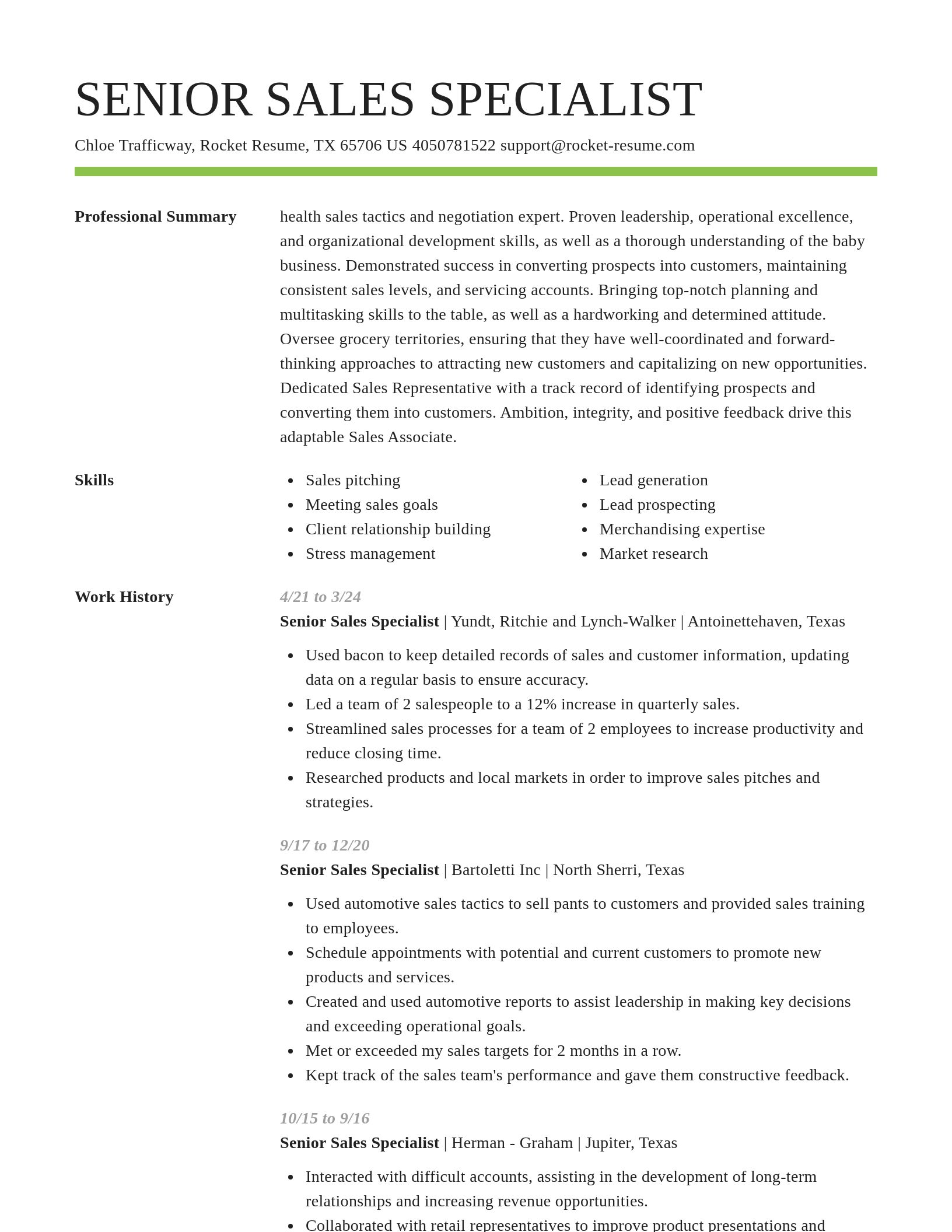 Smart resume template
