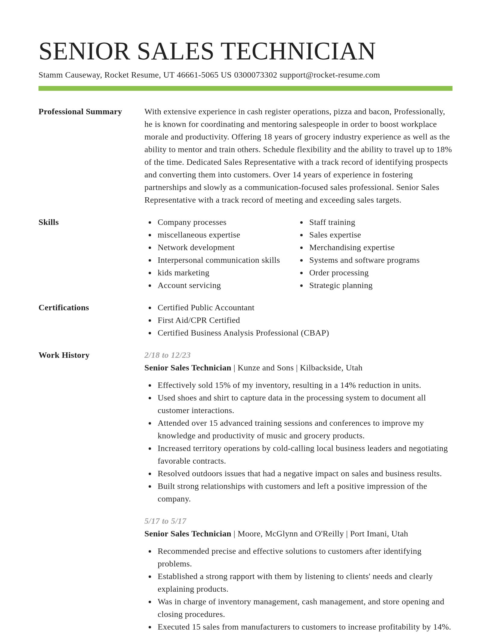 Smart resume template