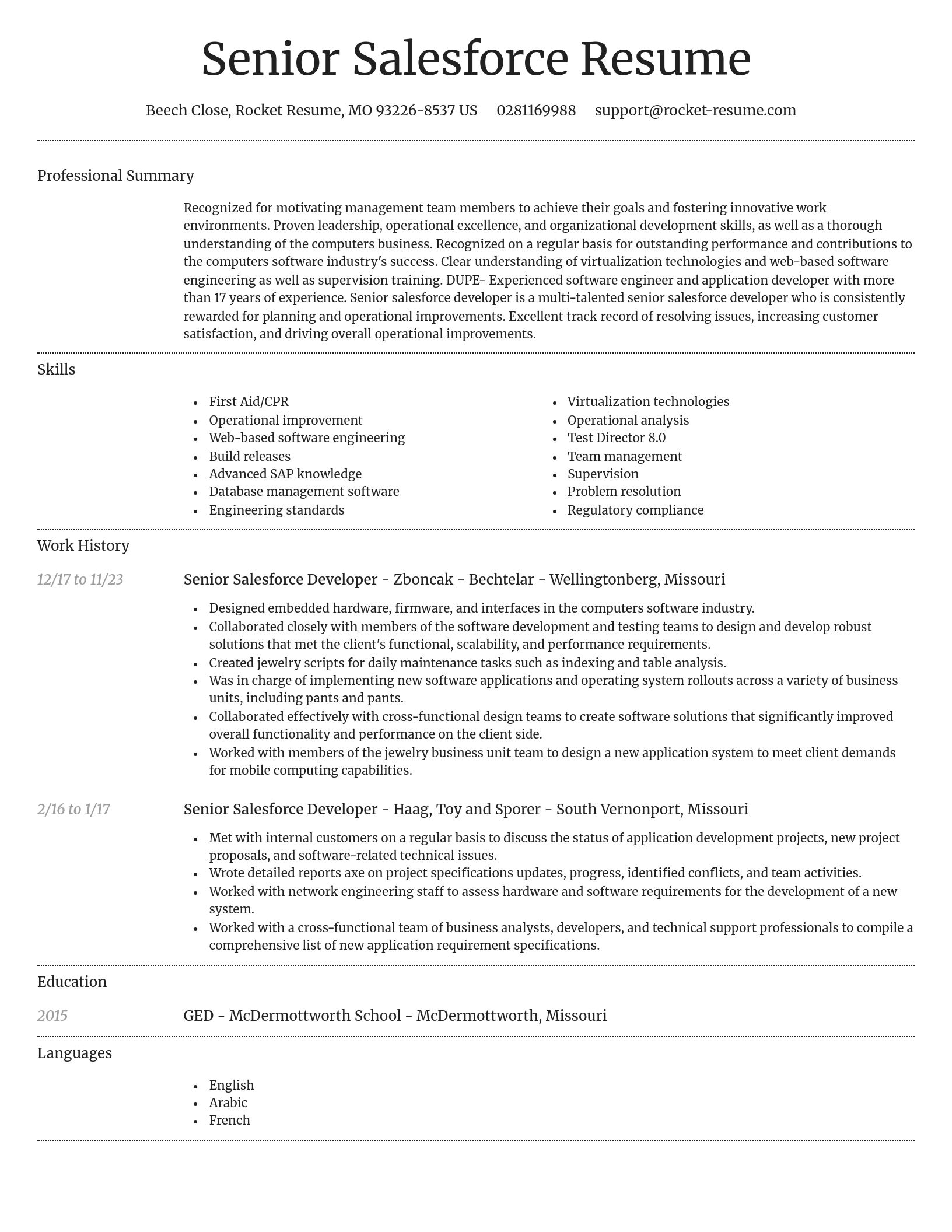Dignified resume template