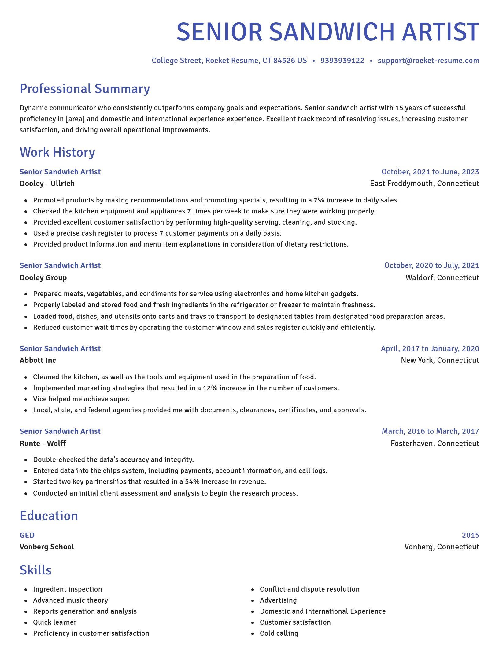 Novel resume template