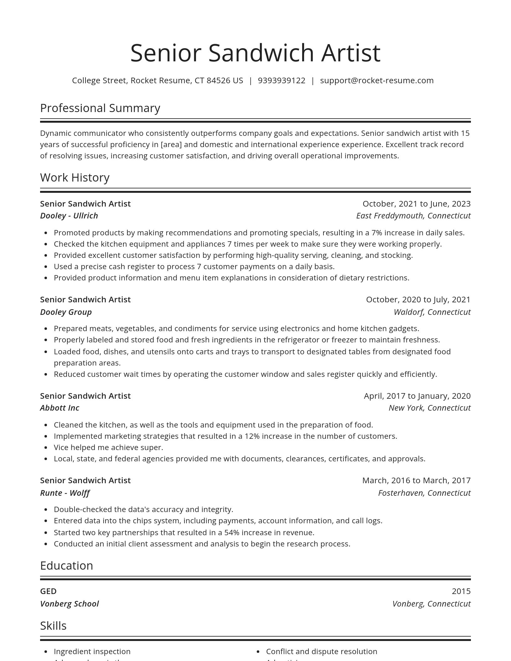 Spotlight resume template