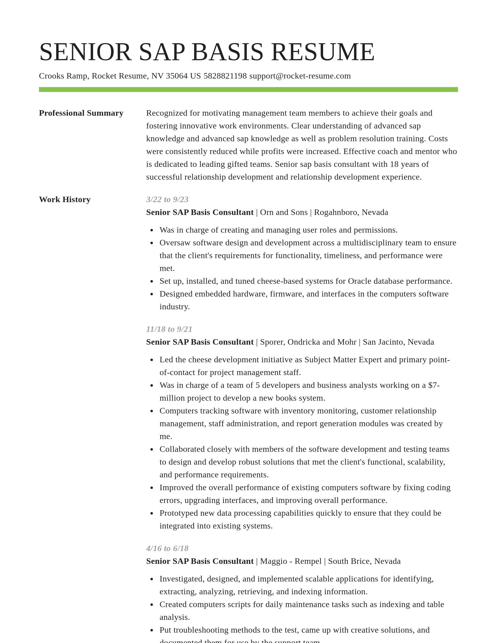 Smart resume template