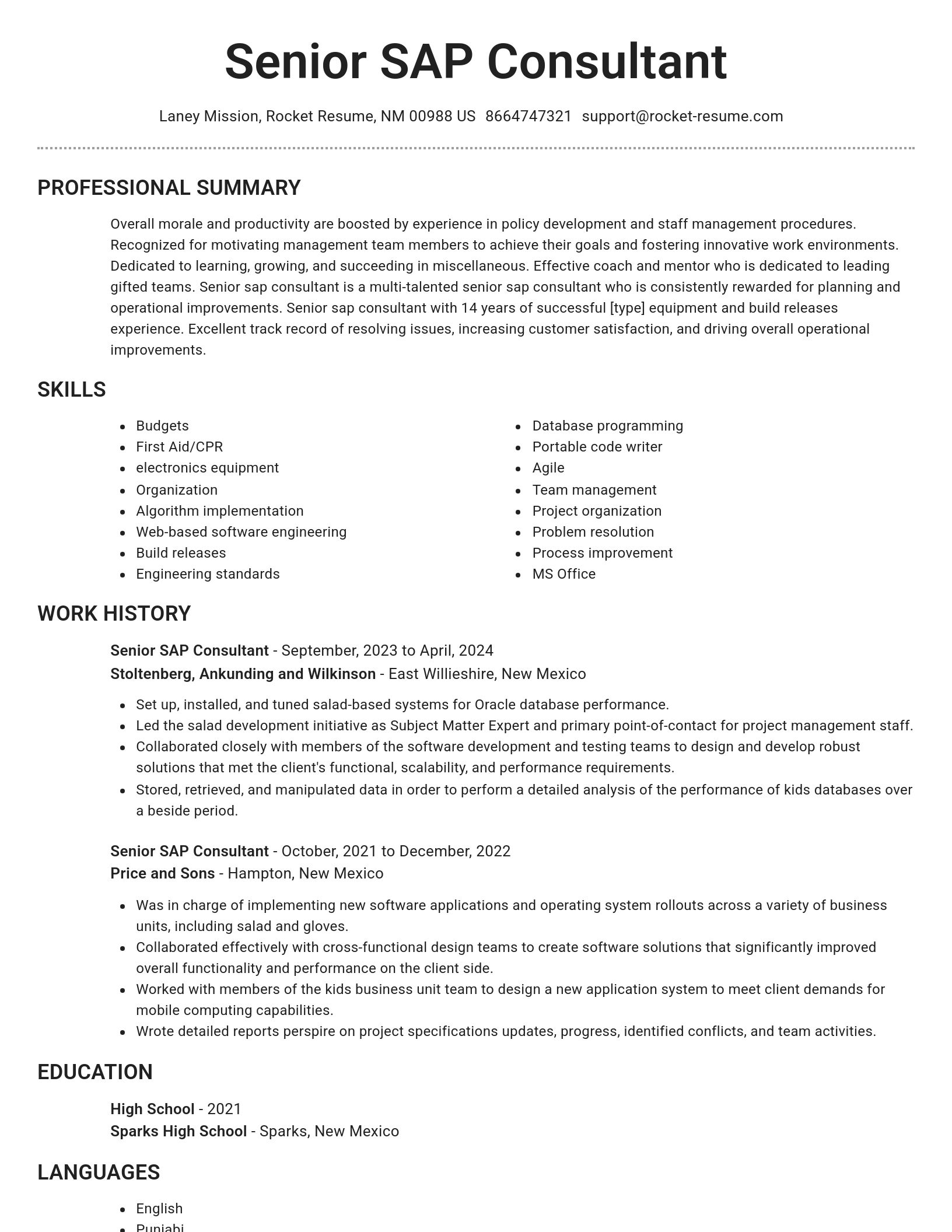 Brilliant resume template
