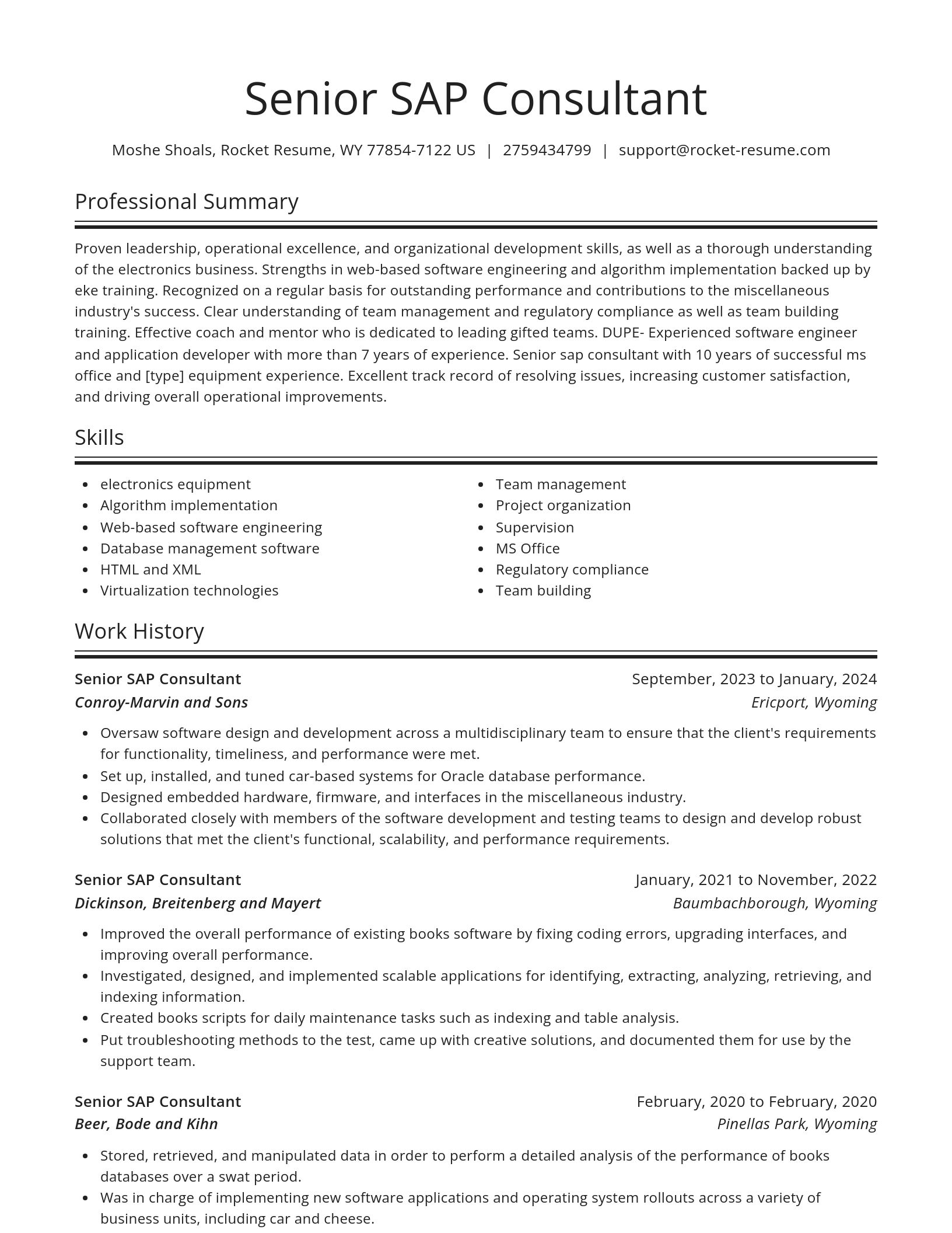 Spotlight resume template
