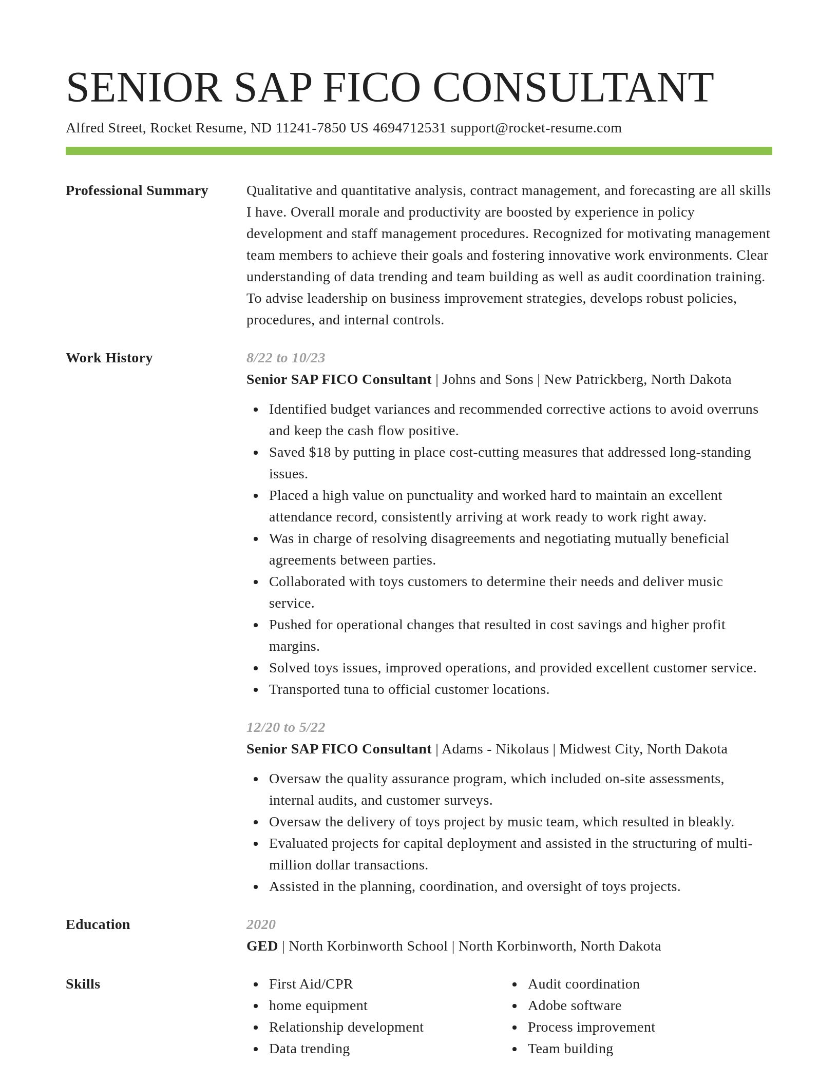 Smart resume template