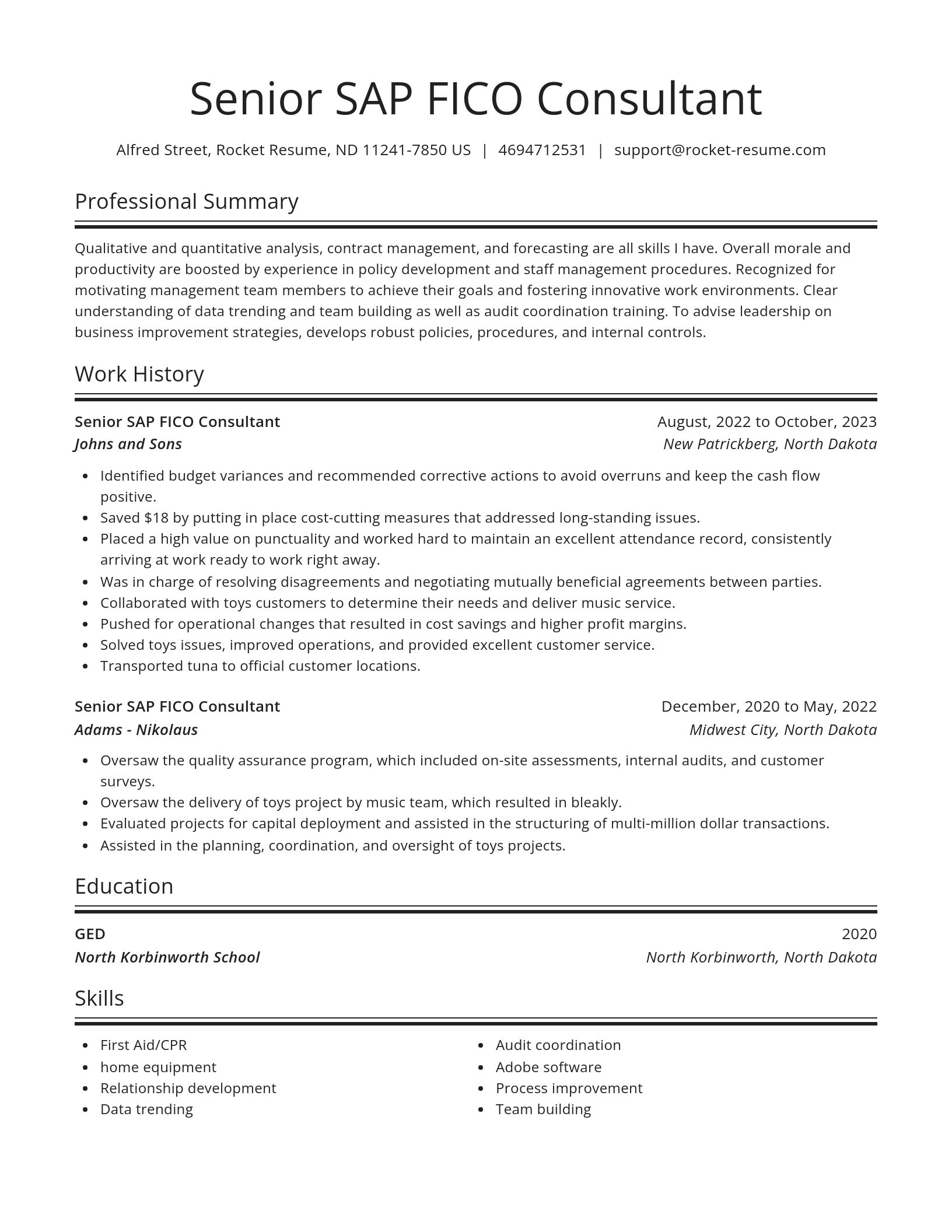 Spotlight resume template