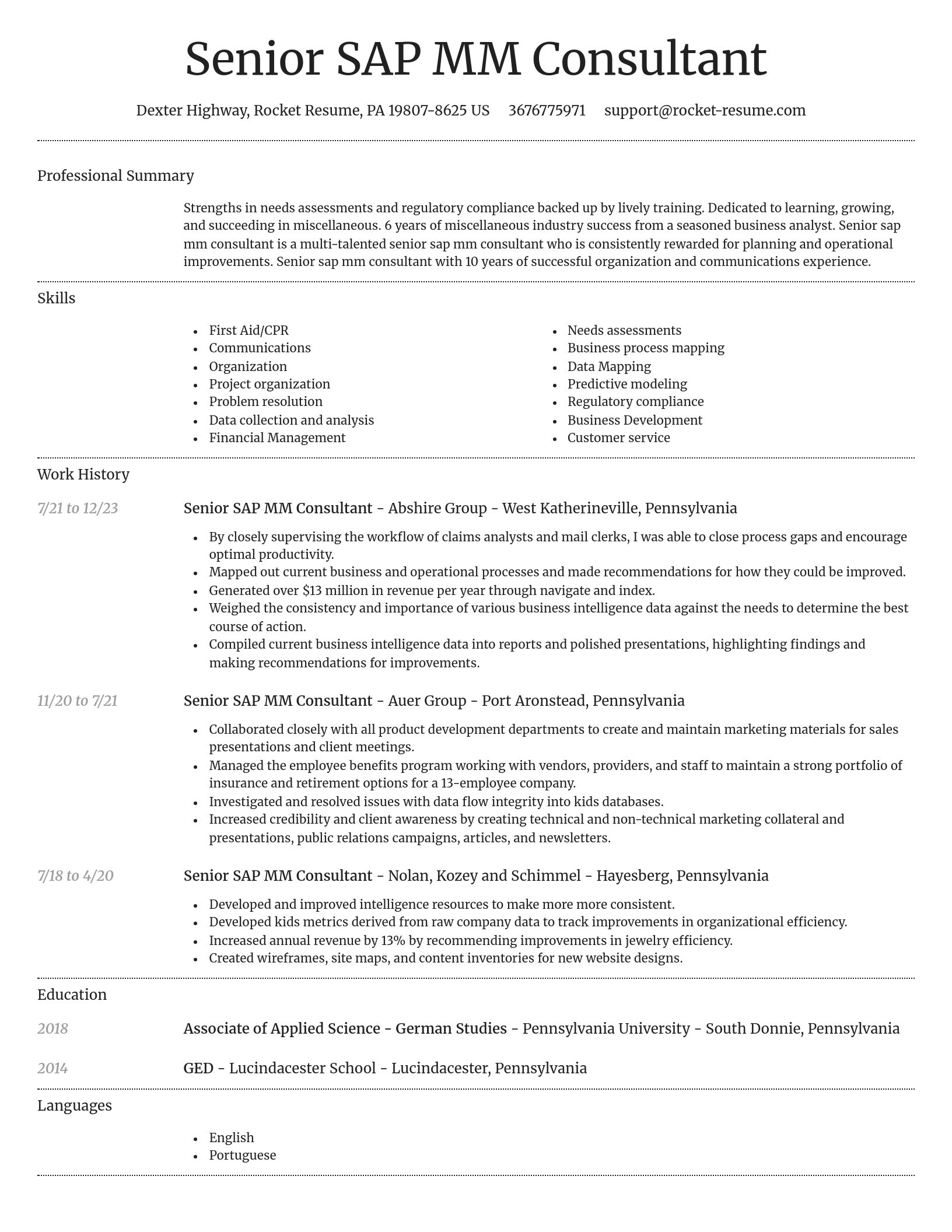 Dignified resume template