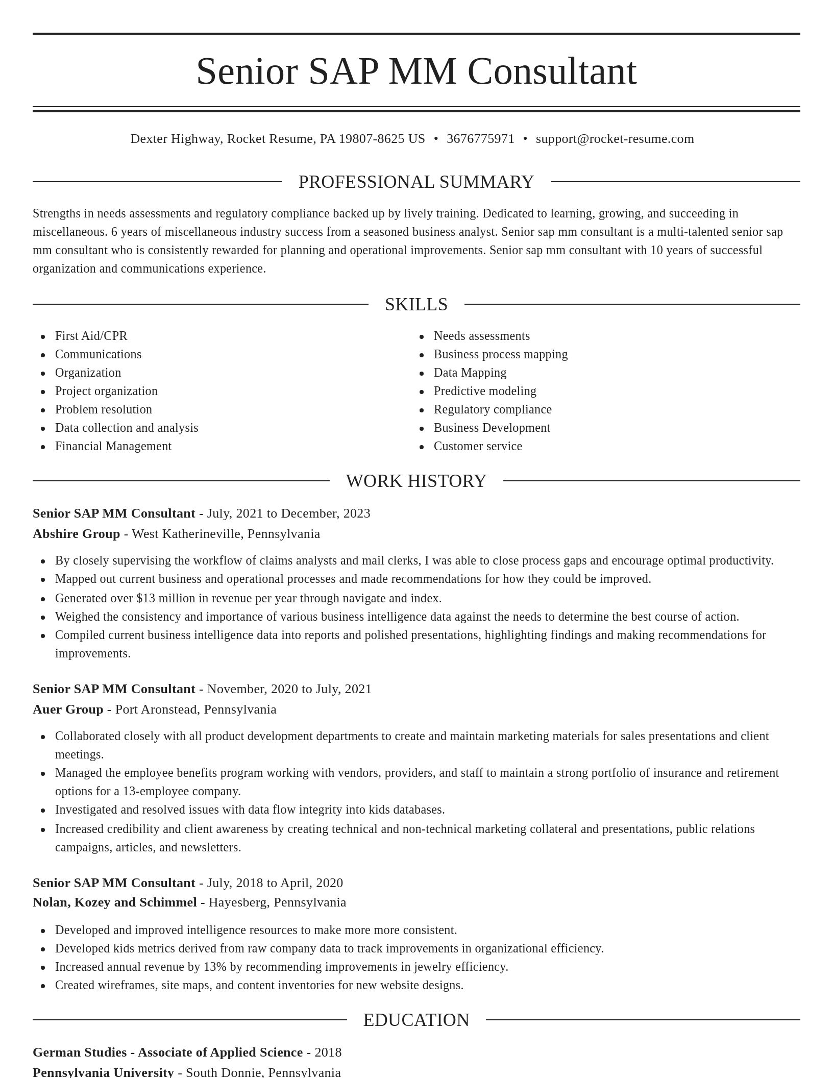 Elegant resume template