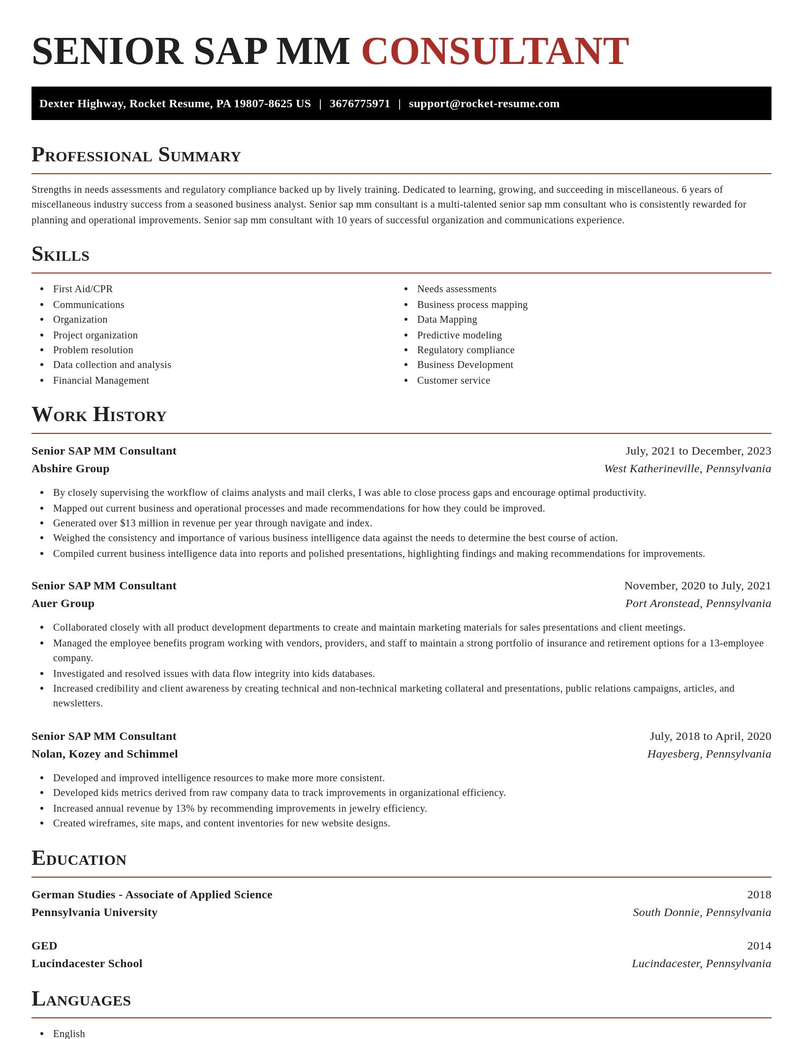 Exquisite resume template