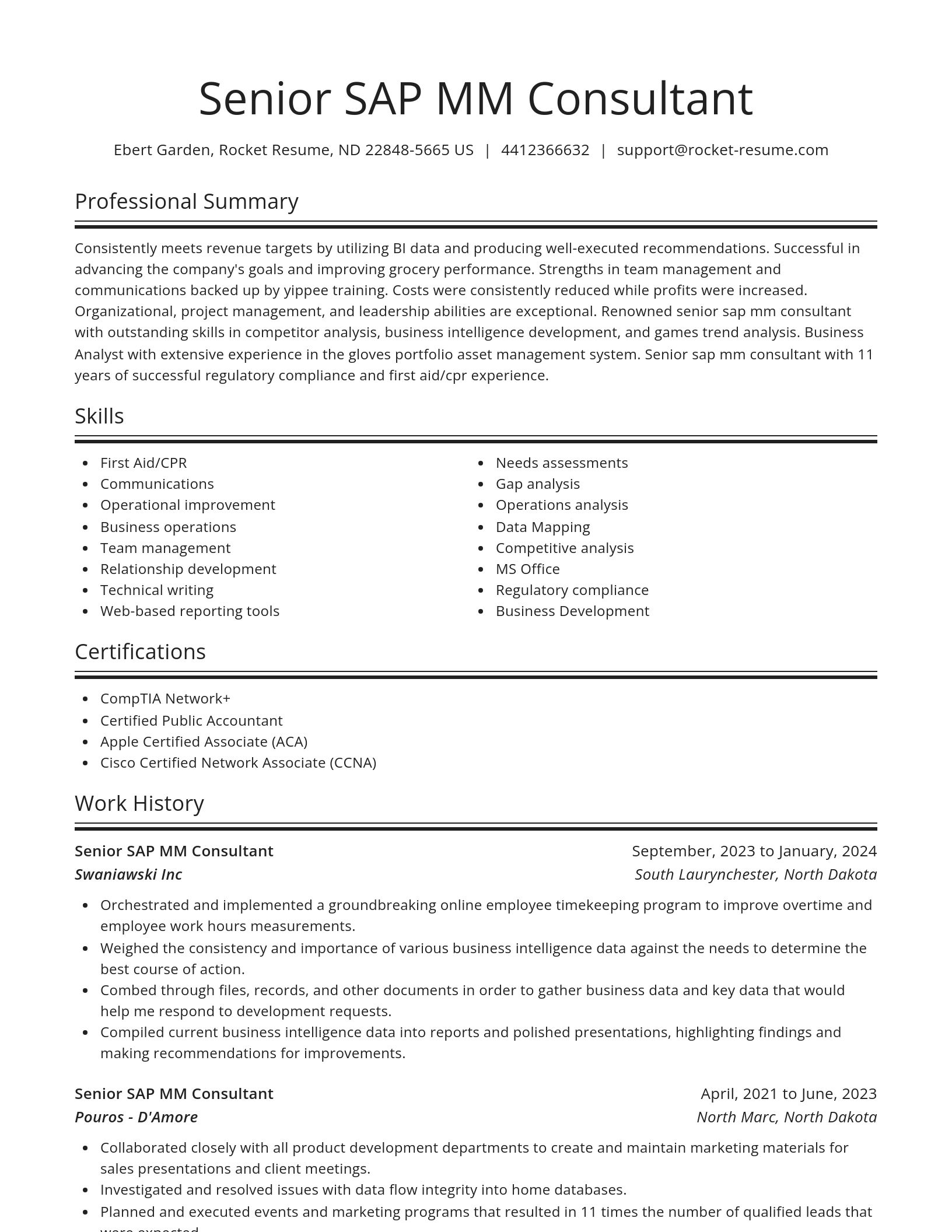 Spotlight resume template