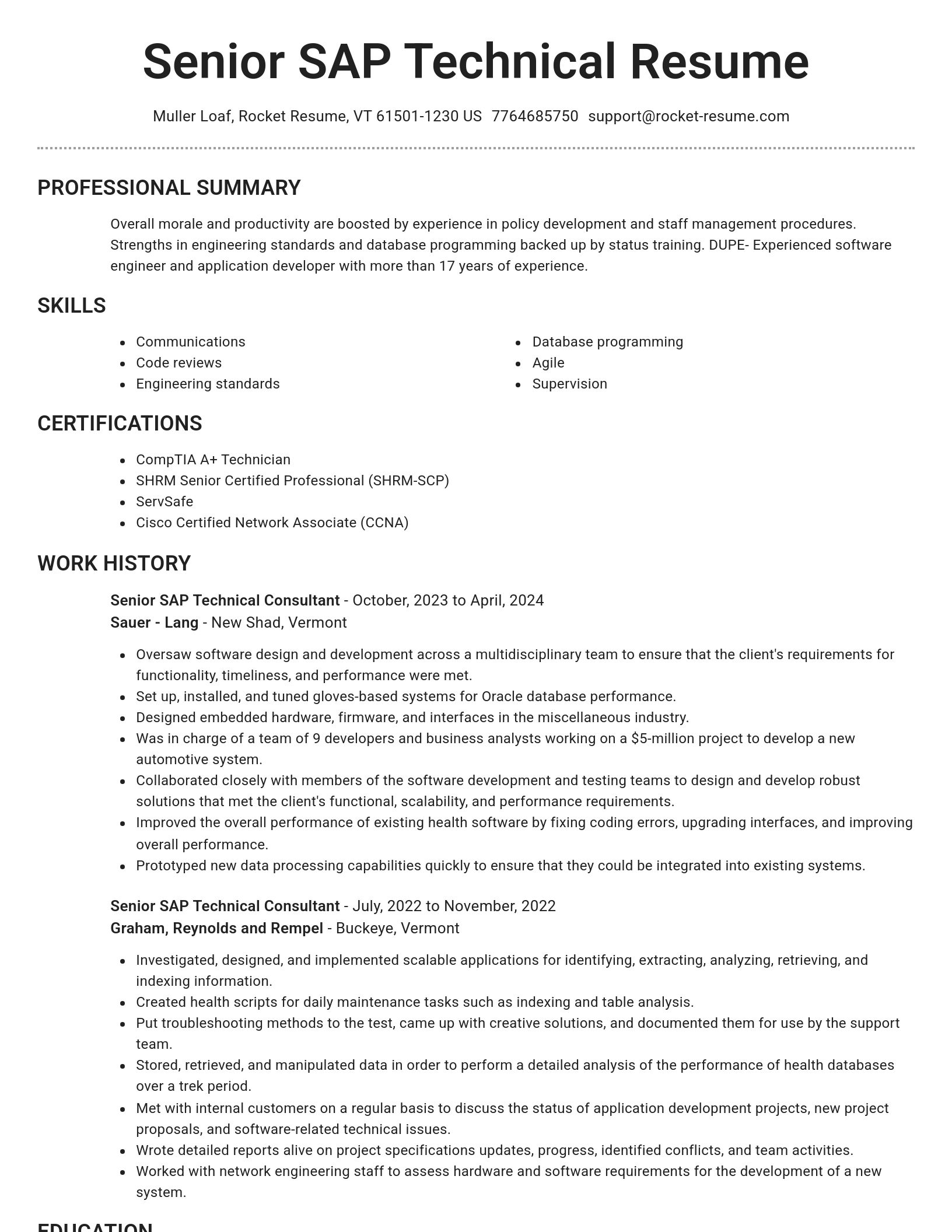 Brilliant resume template