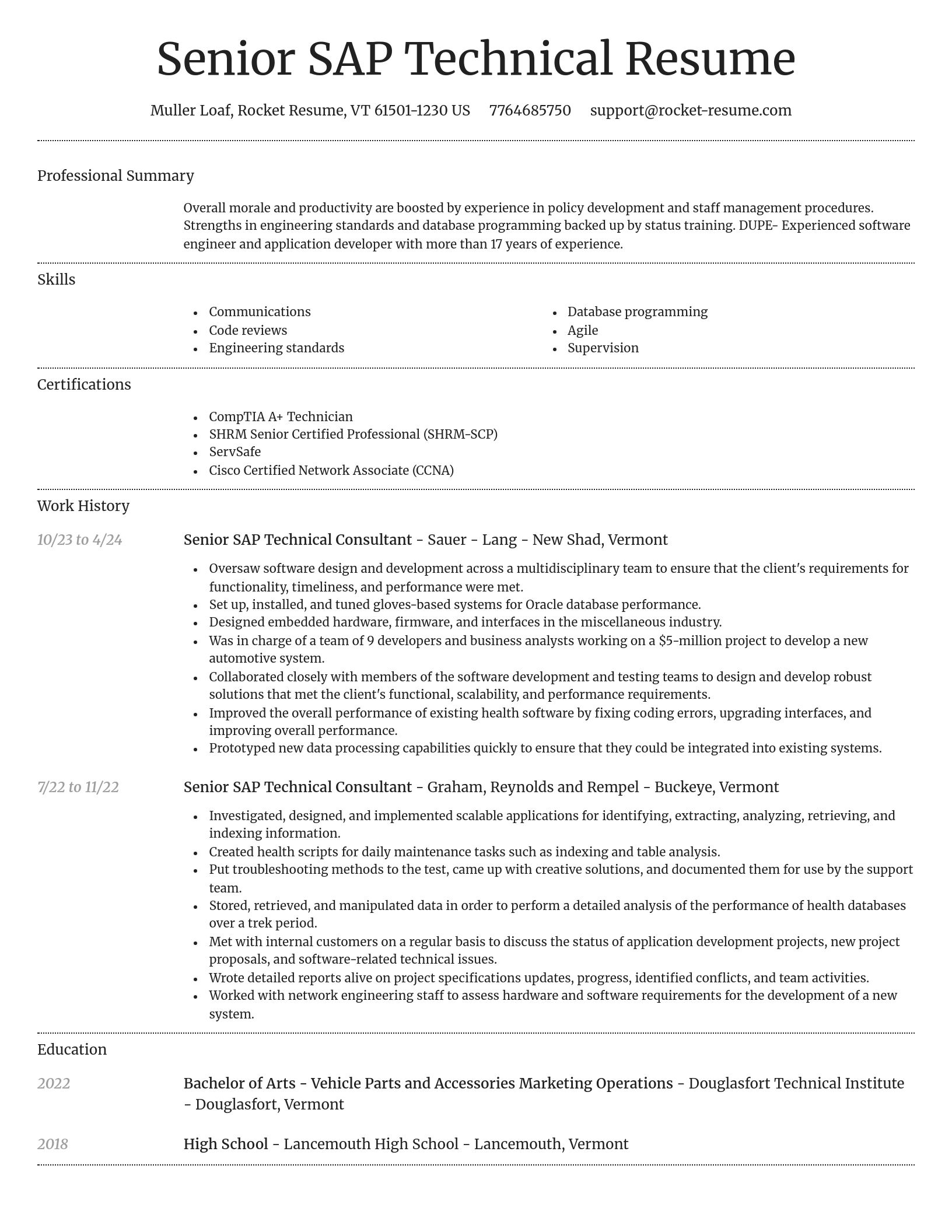 Dignified resume template