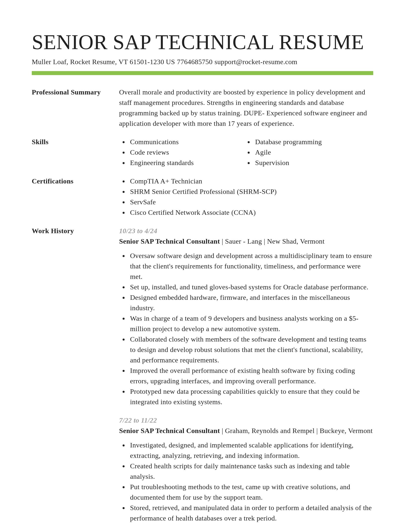 Smart resume template