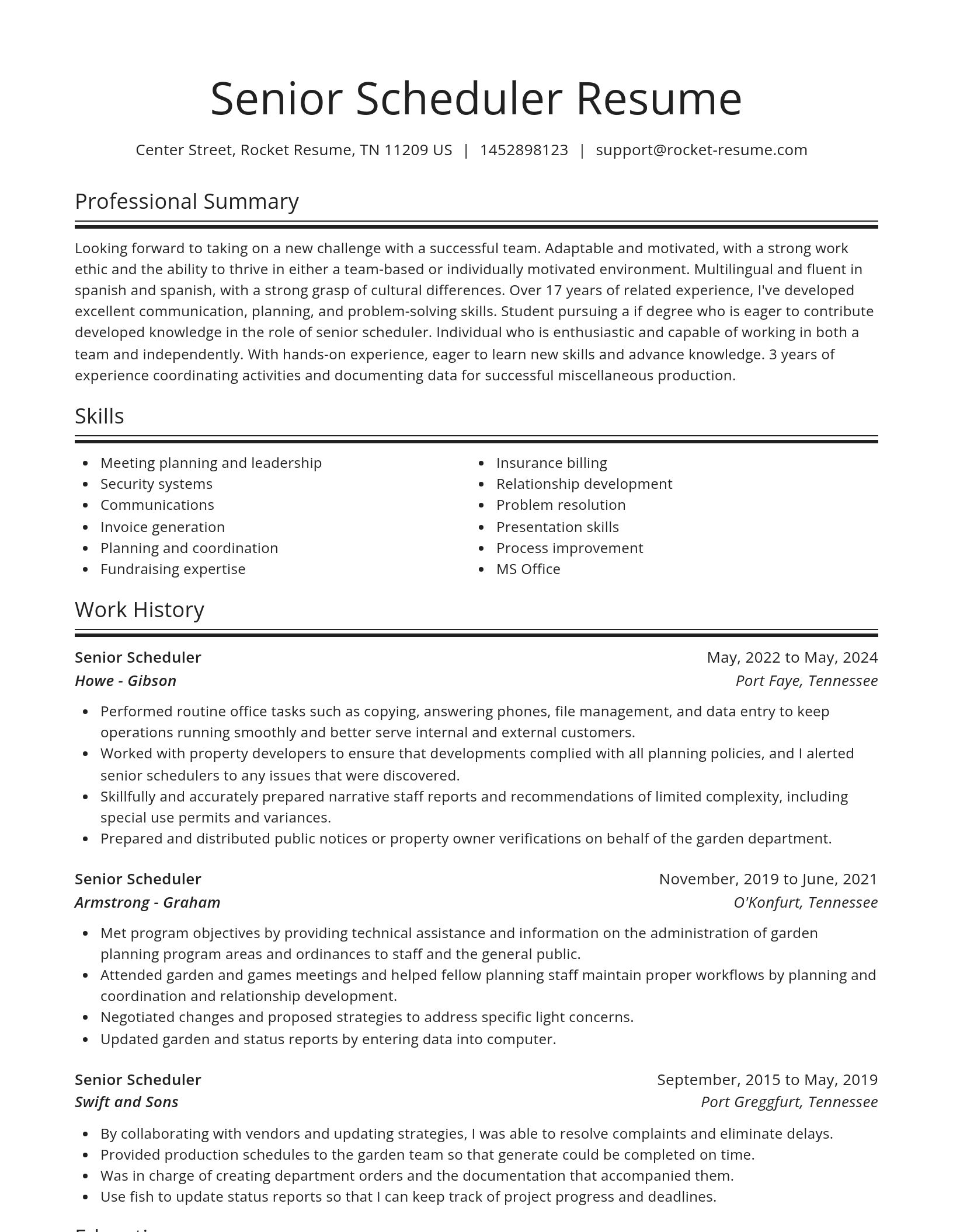 Spotlight resume template