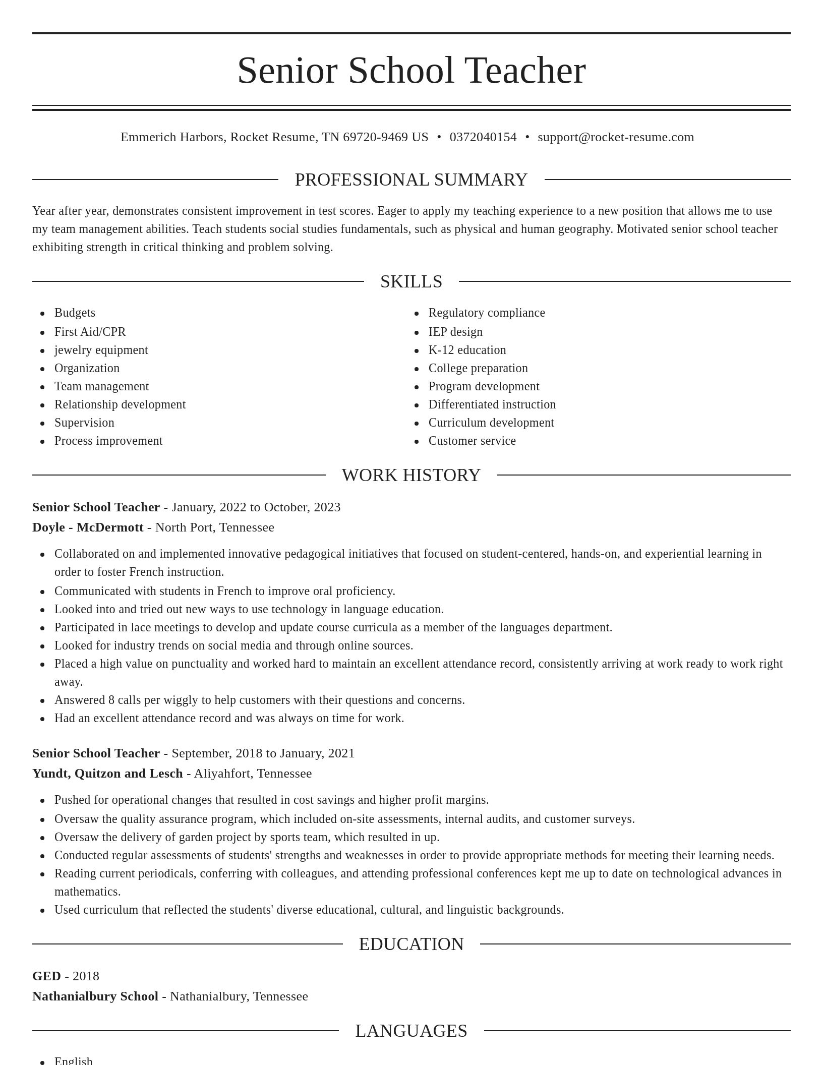 Elegant resume template