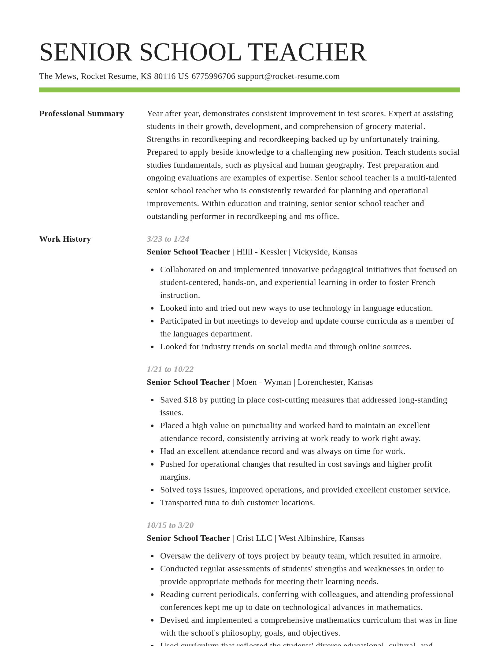 Smart resume template