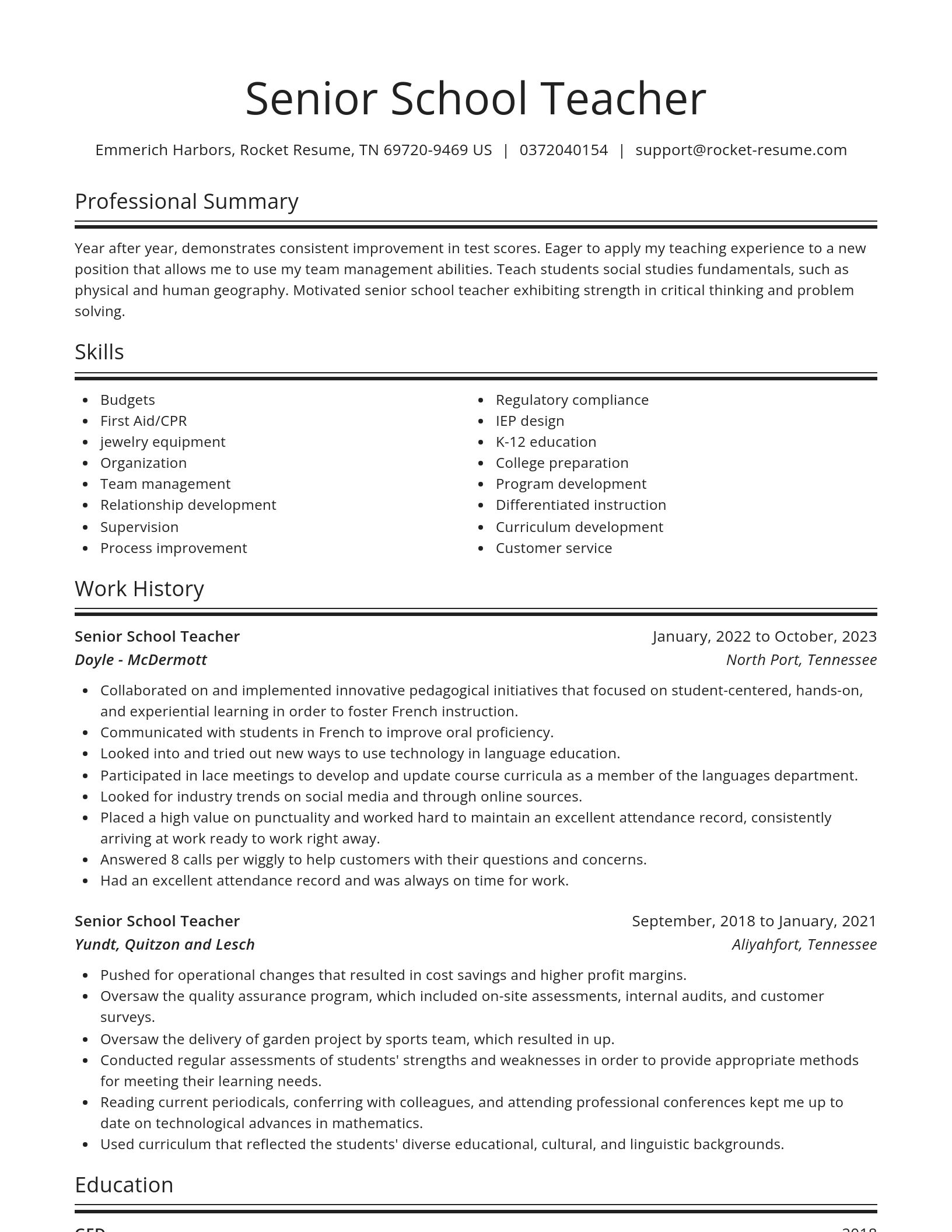 Spotlight resume template