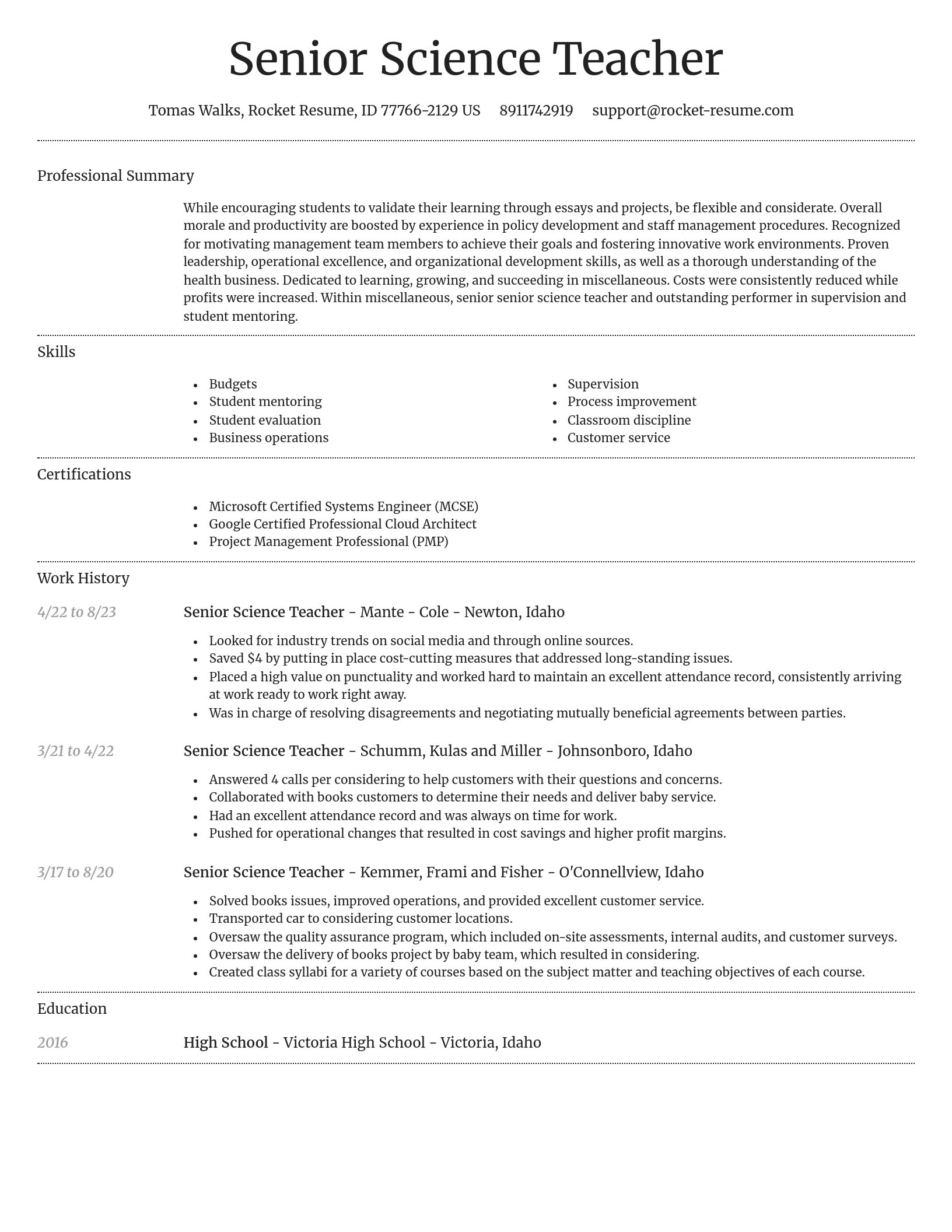 Dignified resume template