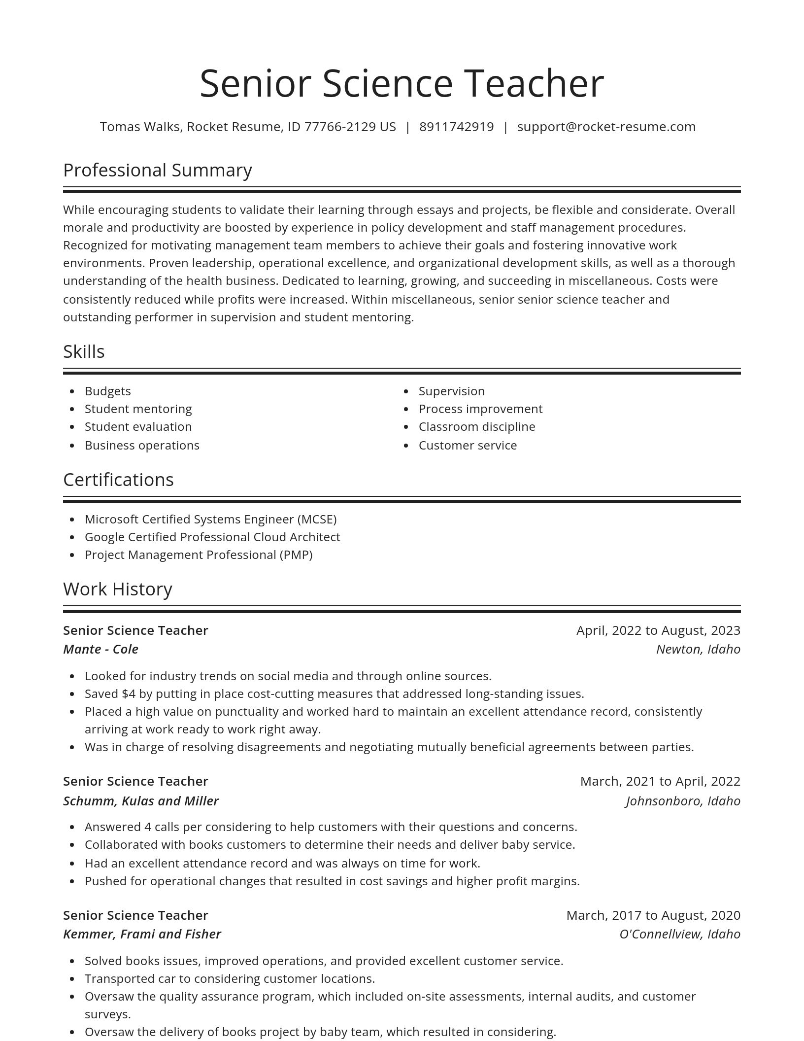 Spotlight resume template