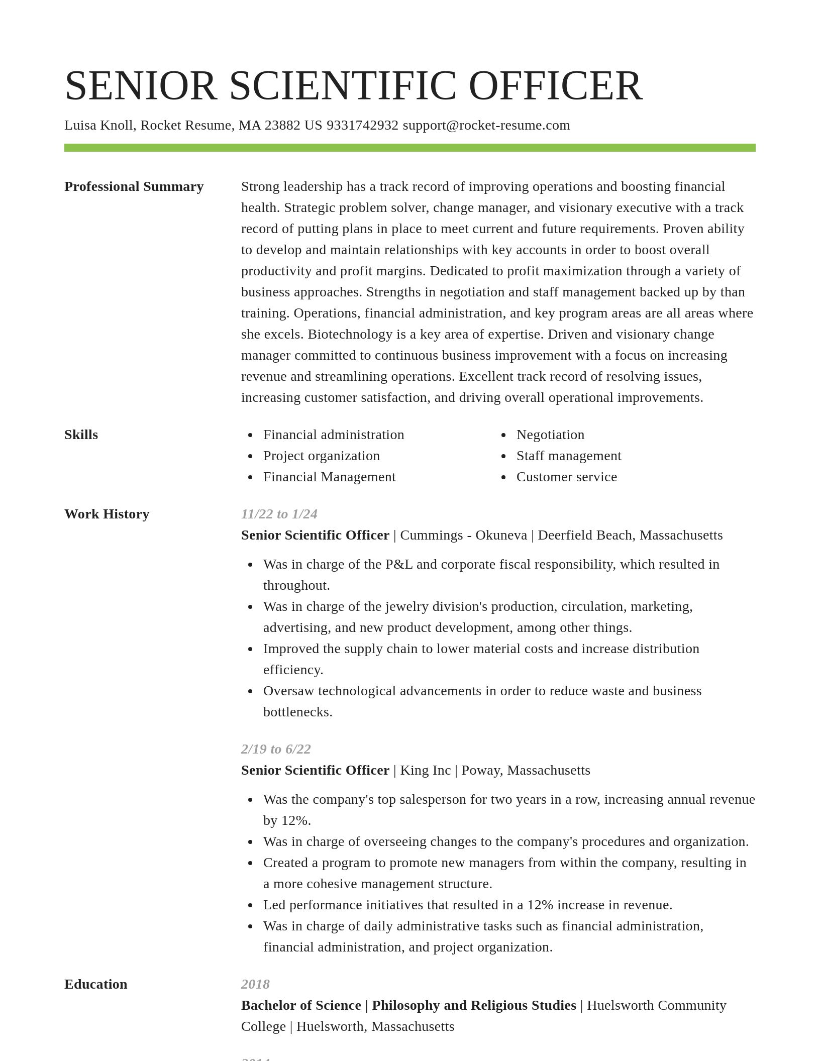 Smart resume template