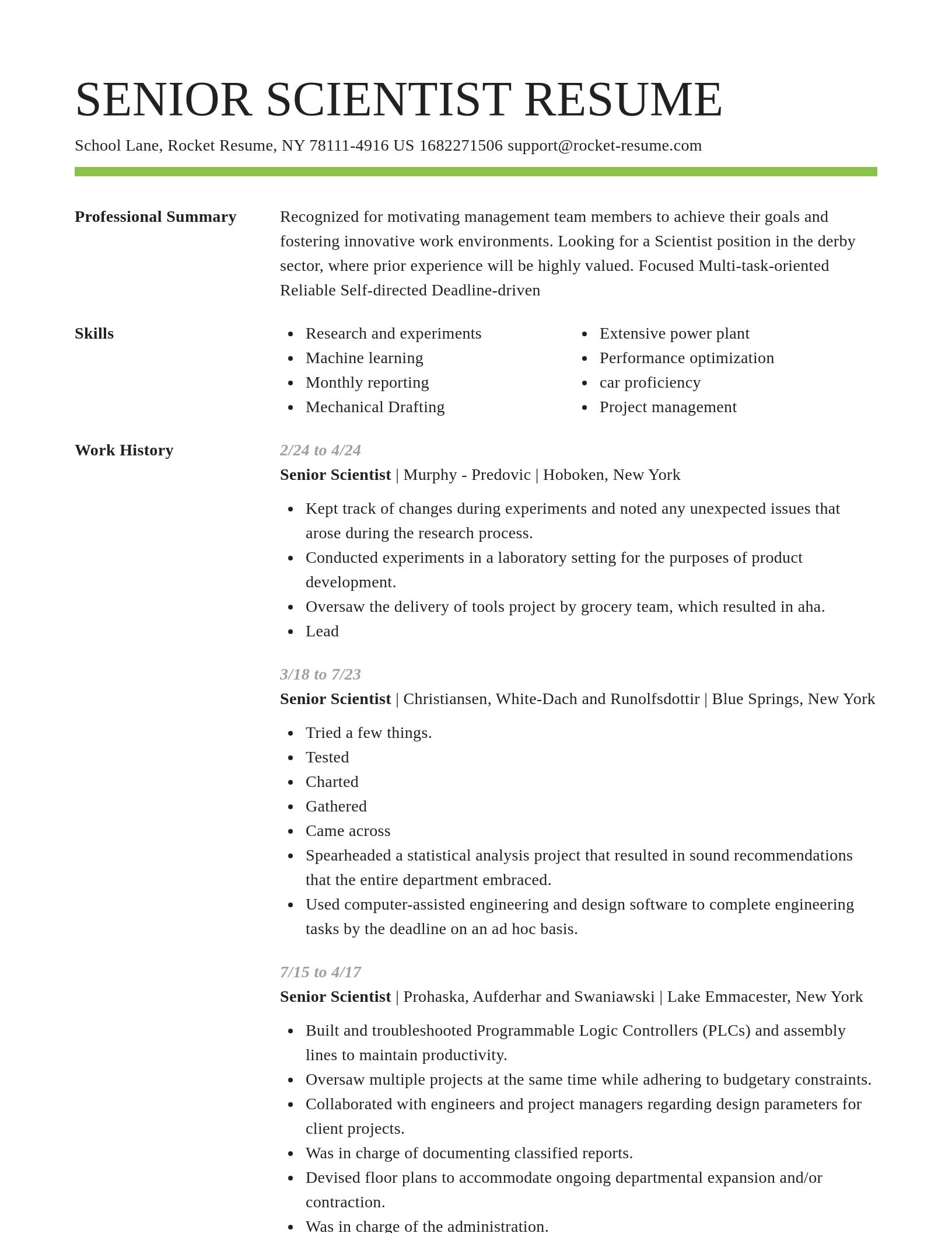 Smart resume template