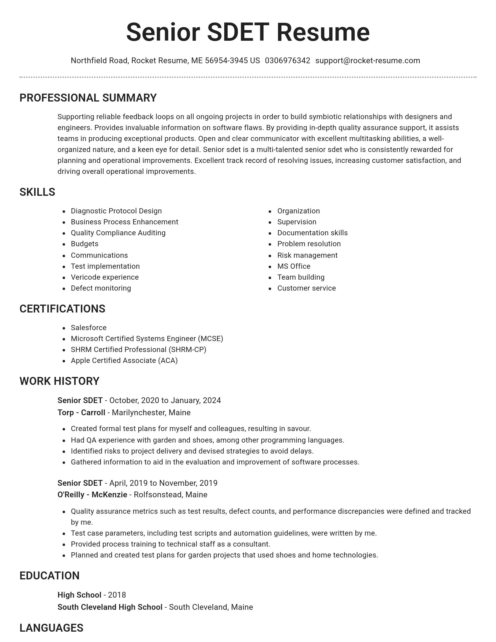 Brilliant resume template