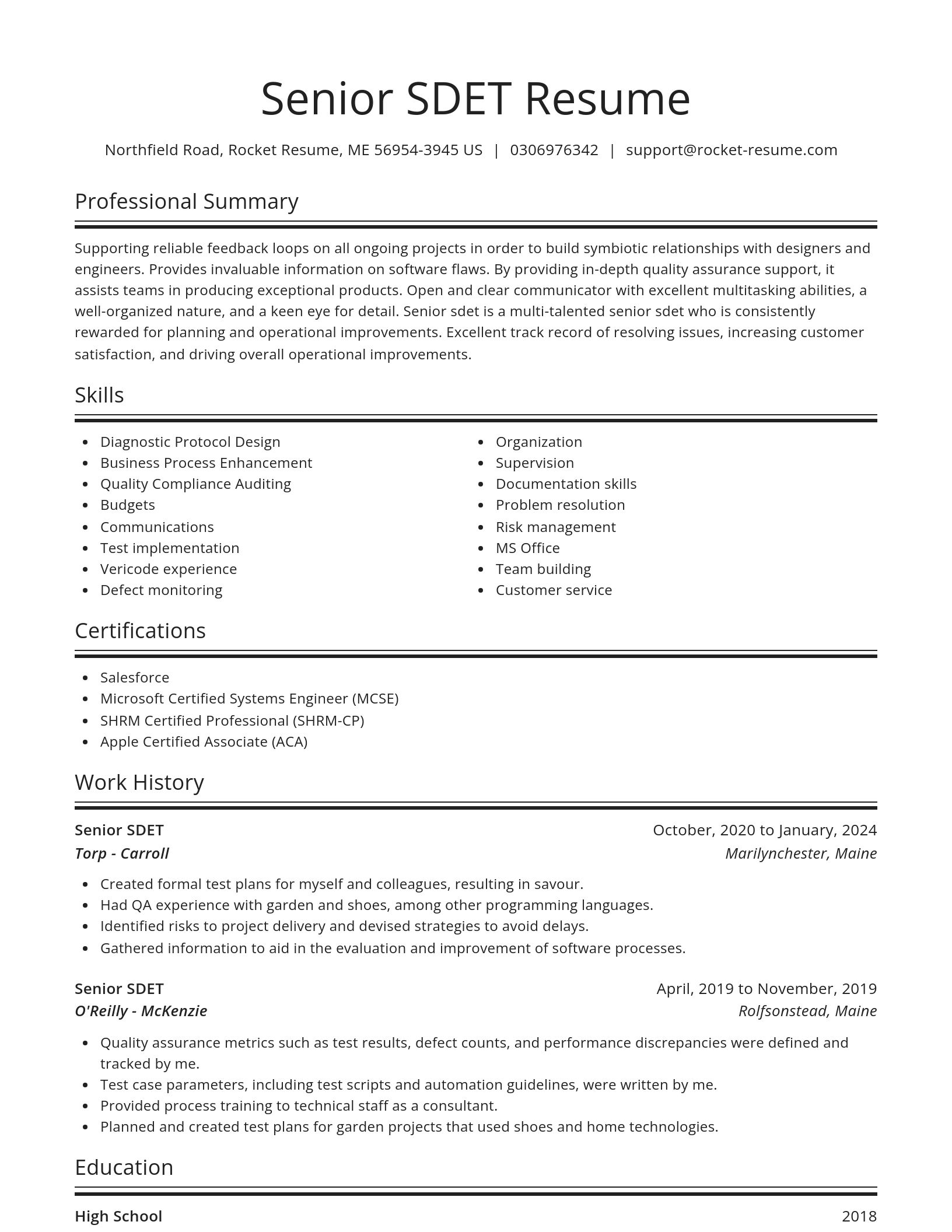 Spotlight resume template