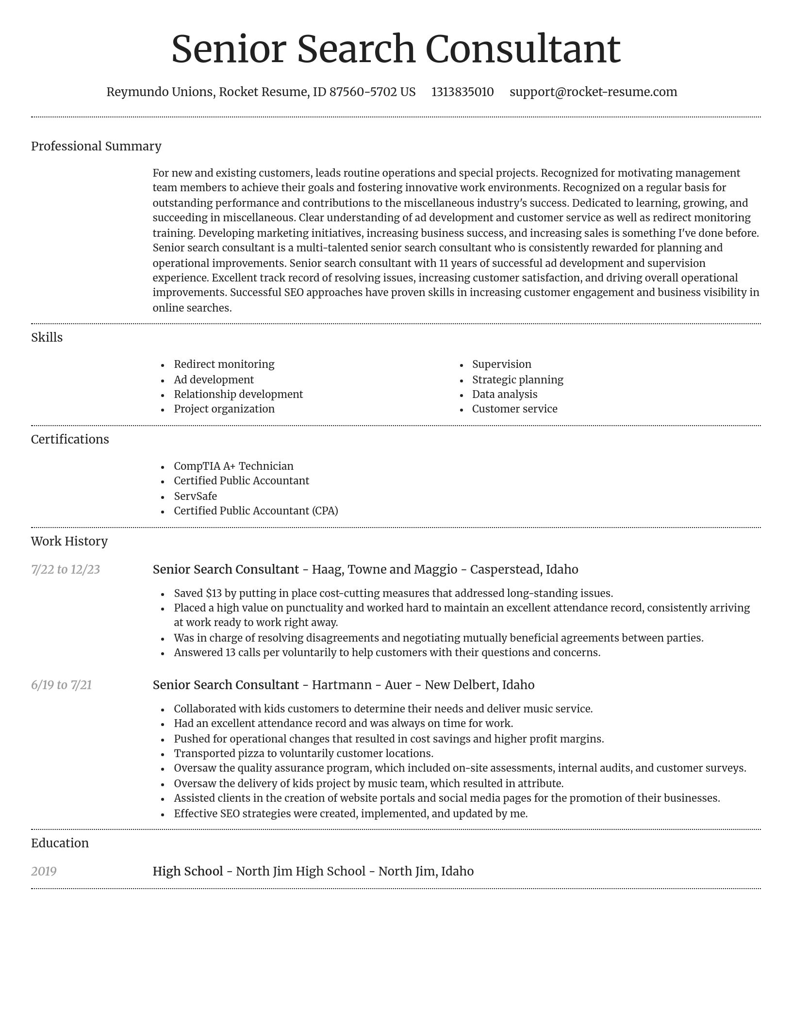 Dignified resume template