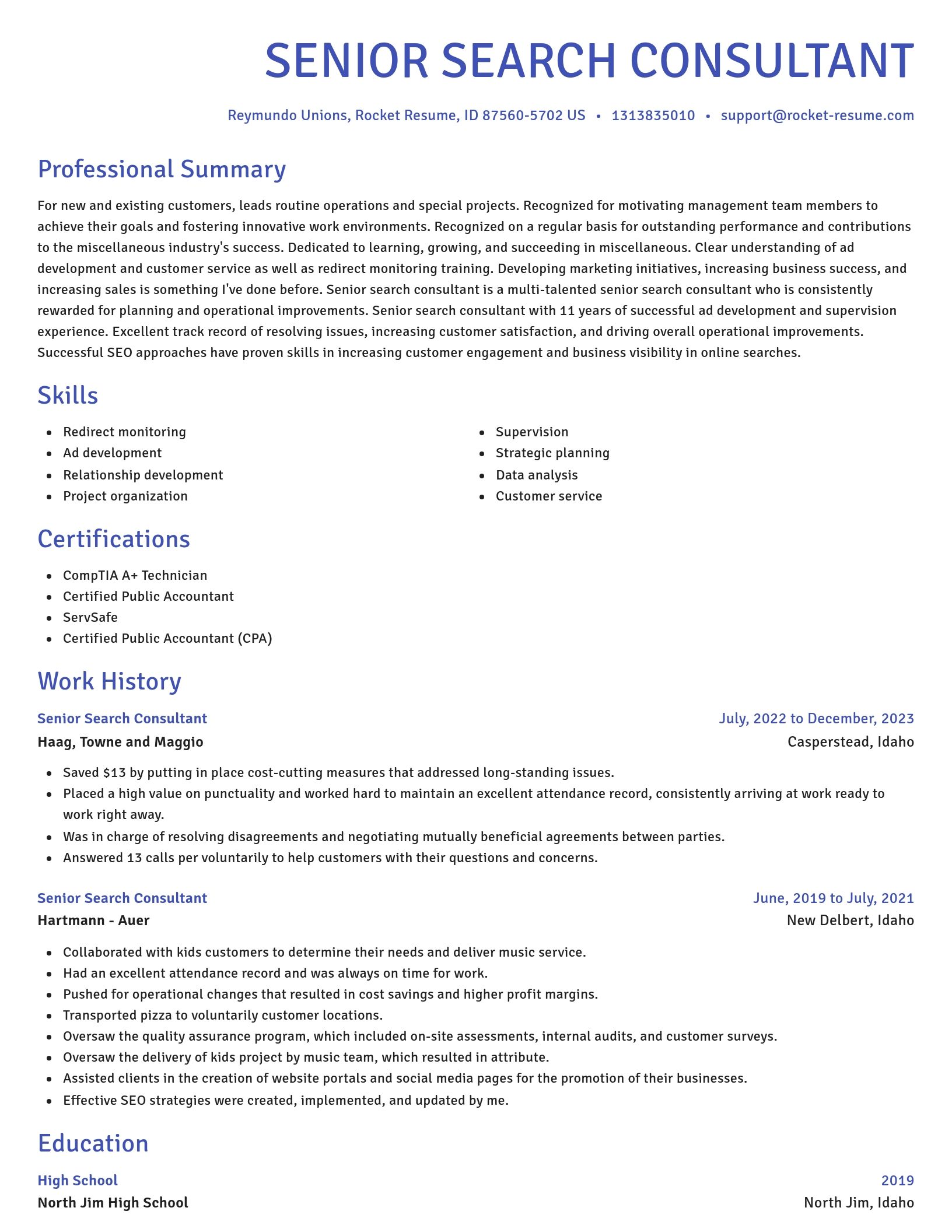 Novel resume template
