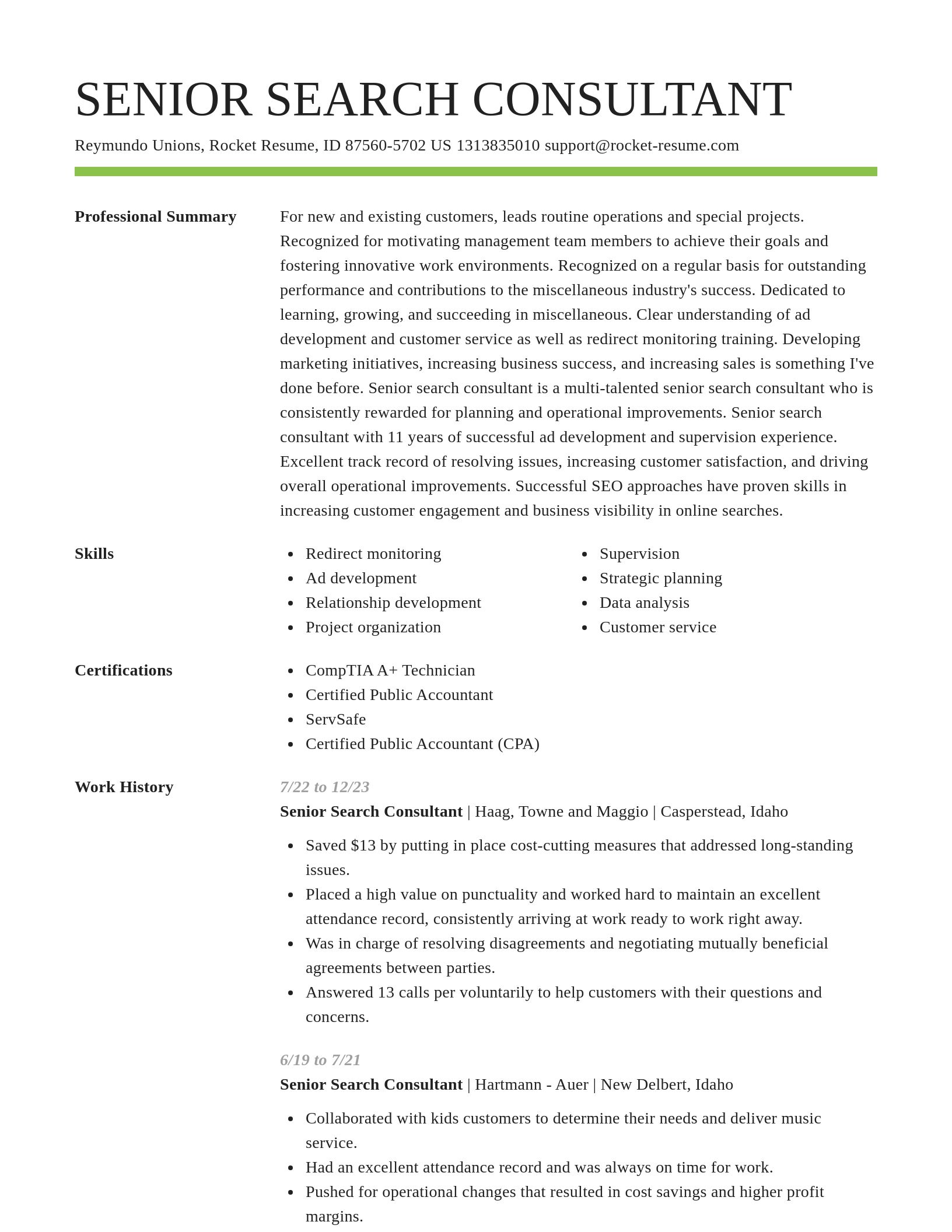 Smart resume template