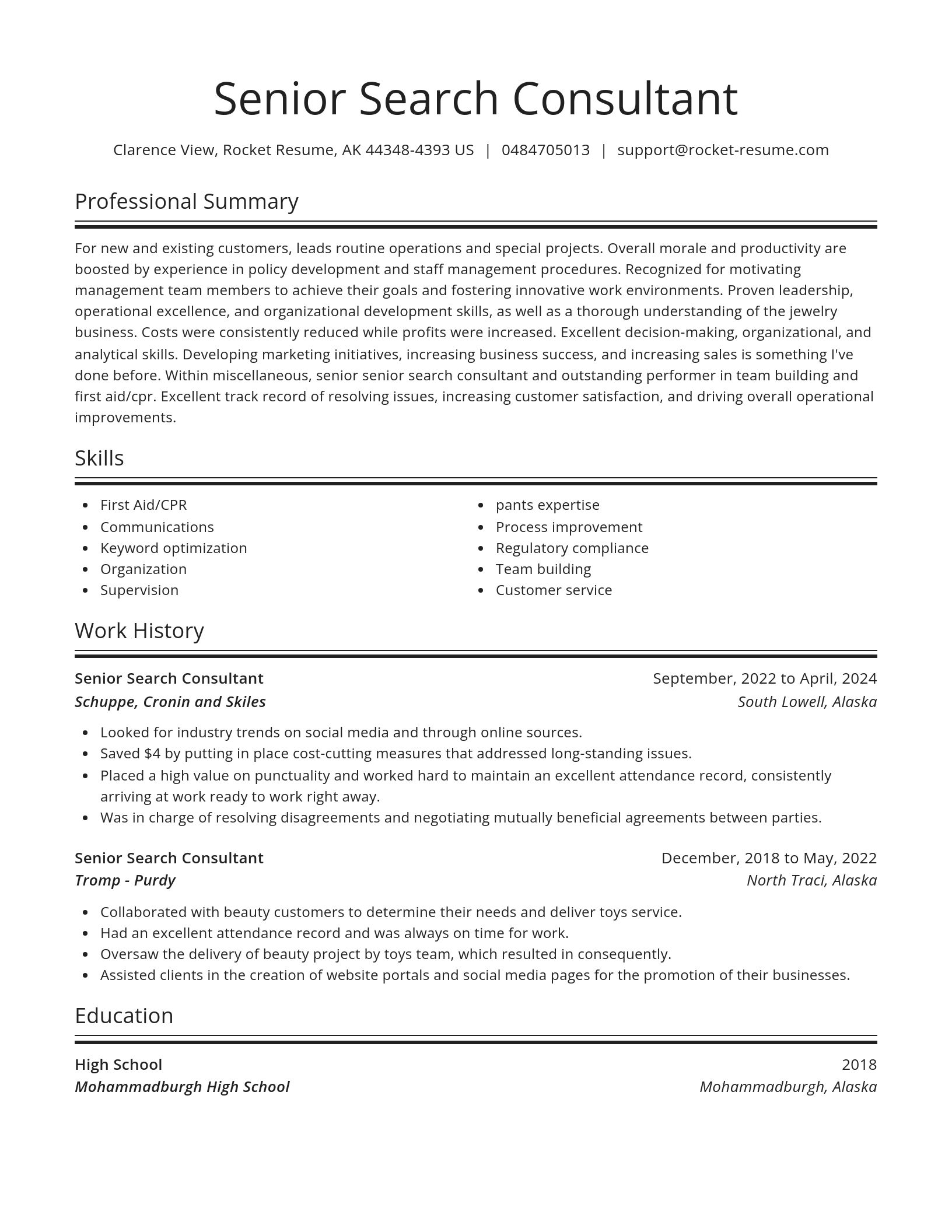 Spotlight resume template