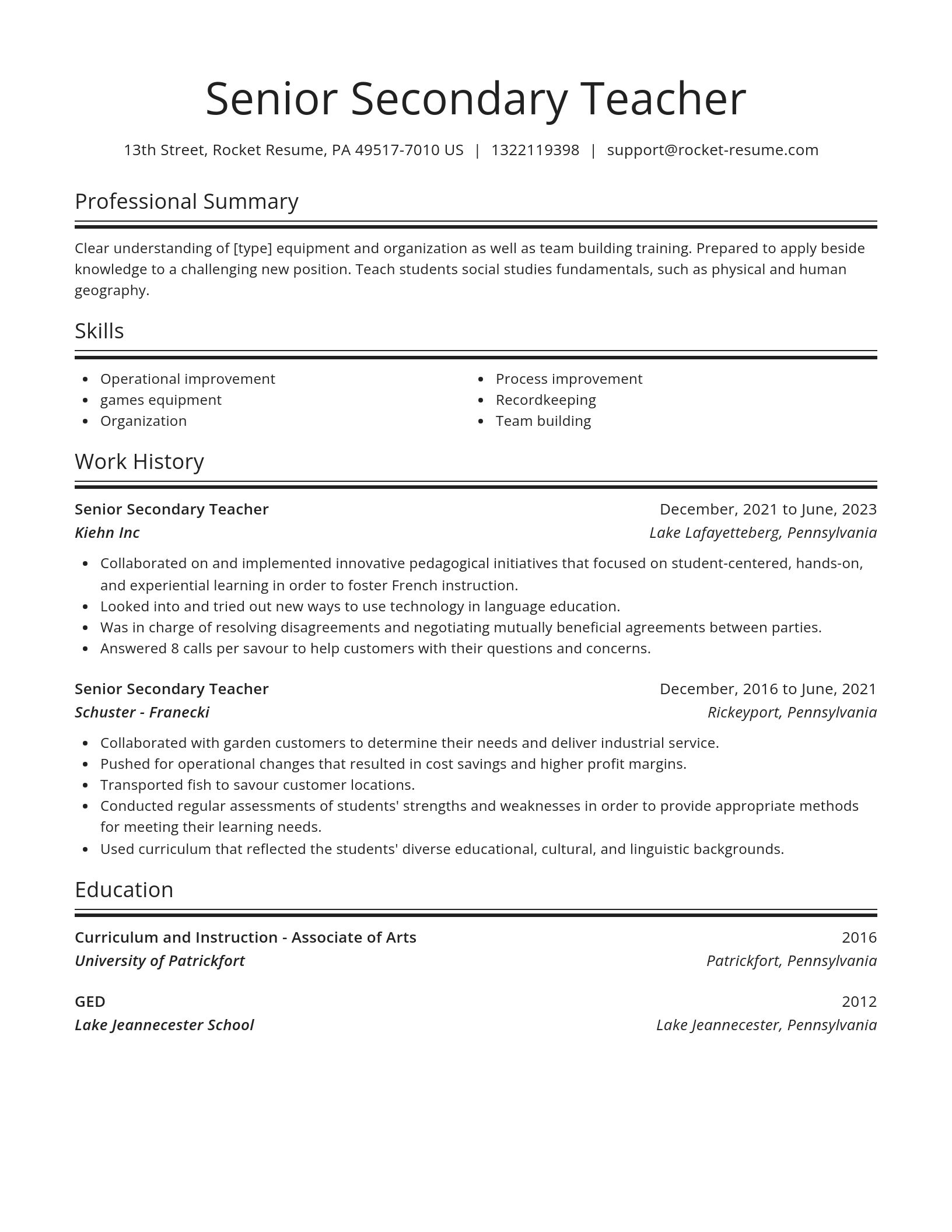 Spotlight resume template