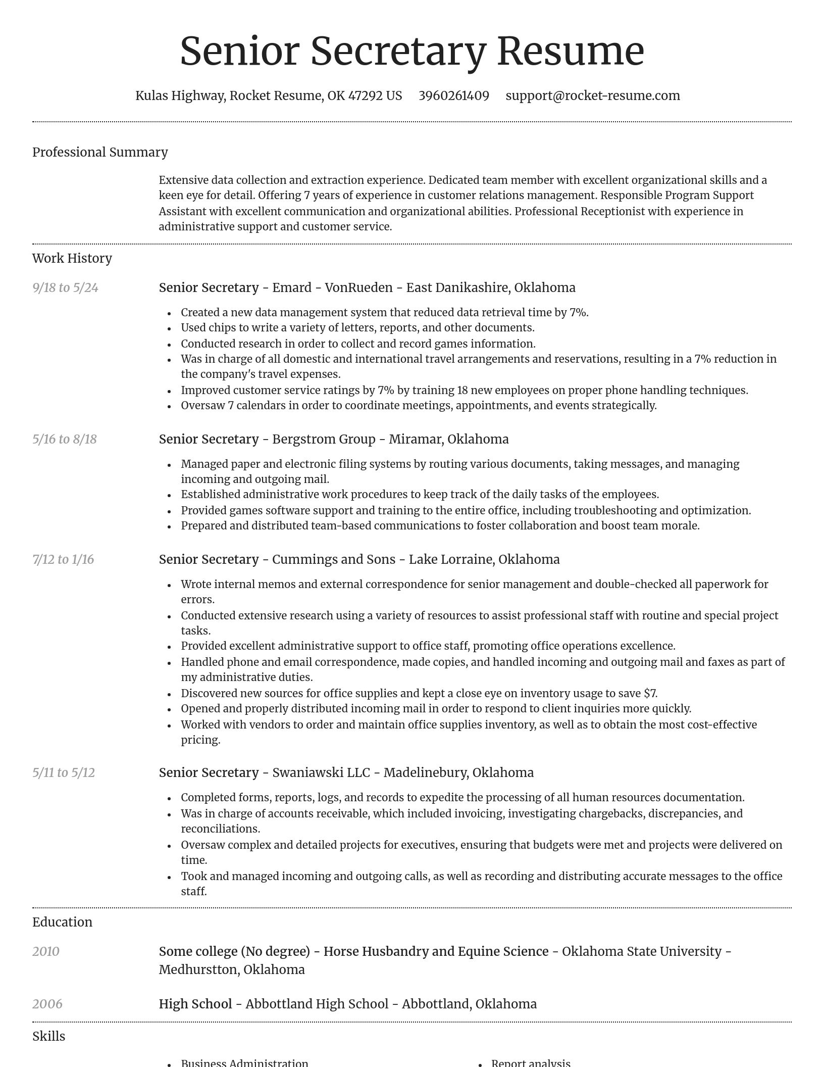 Dignified resume template