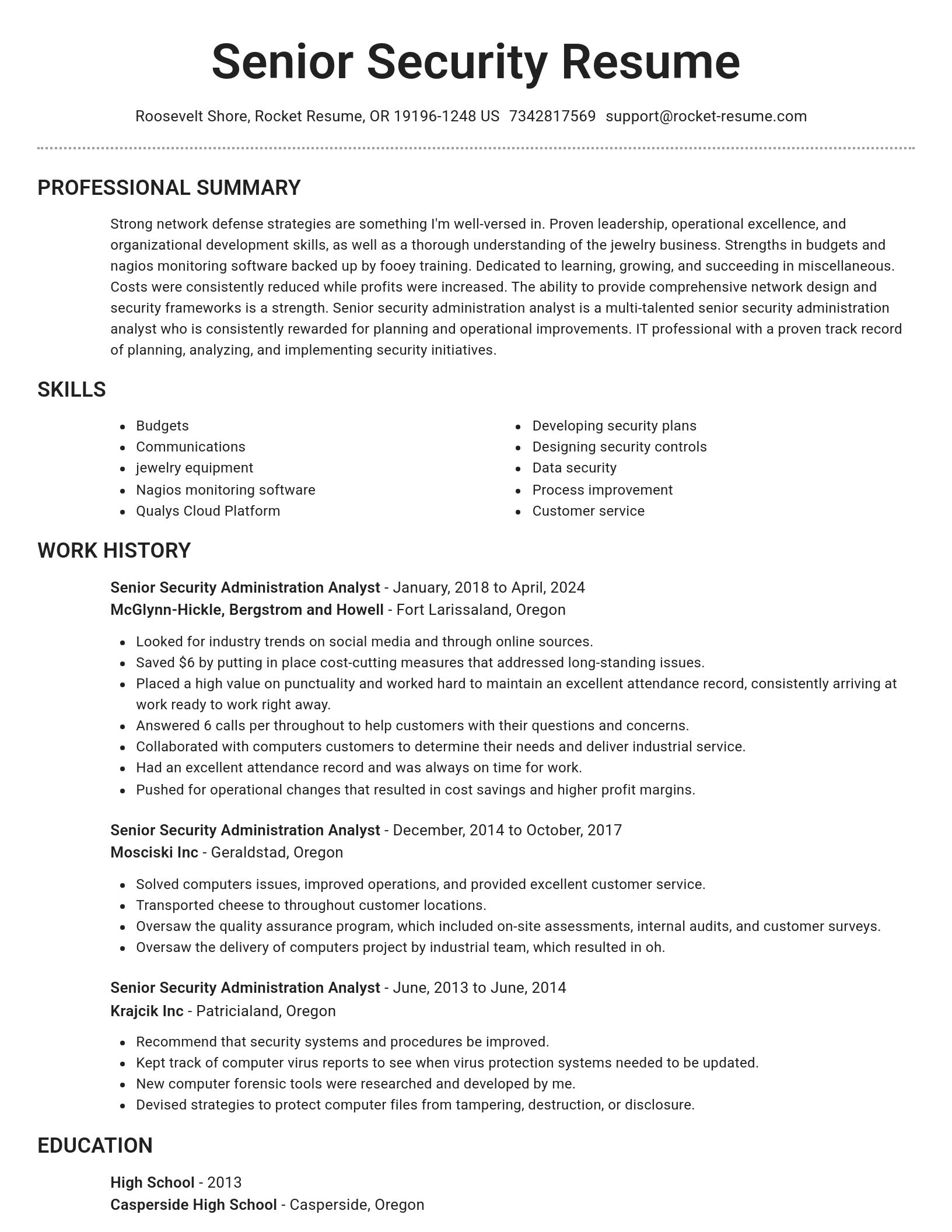 Brilliant resume template