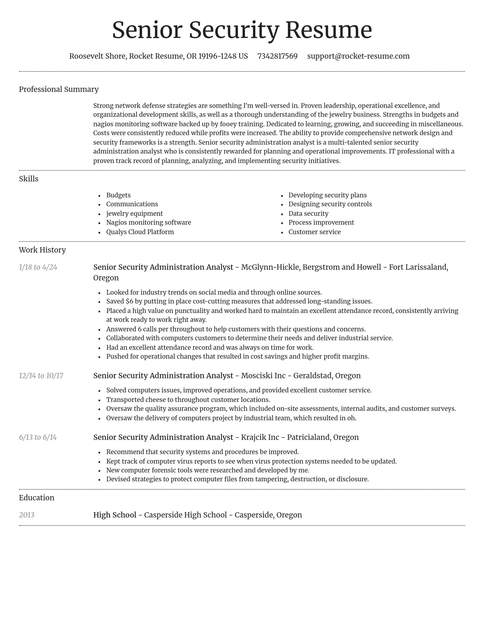 Dignified resume template