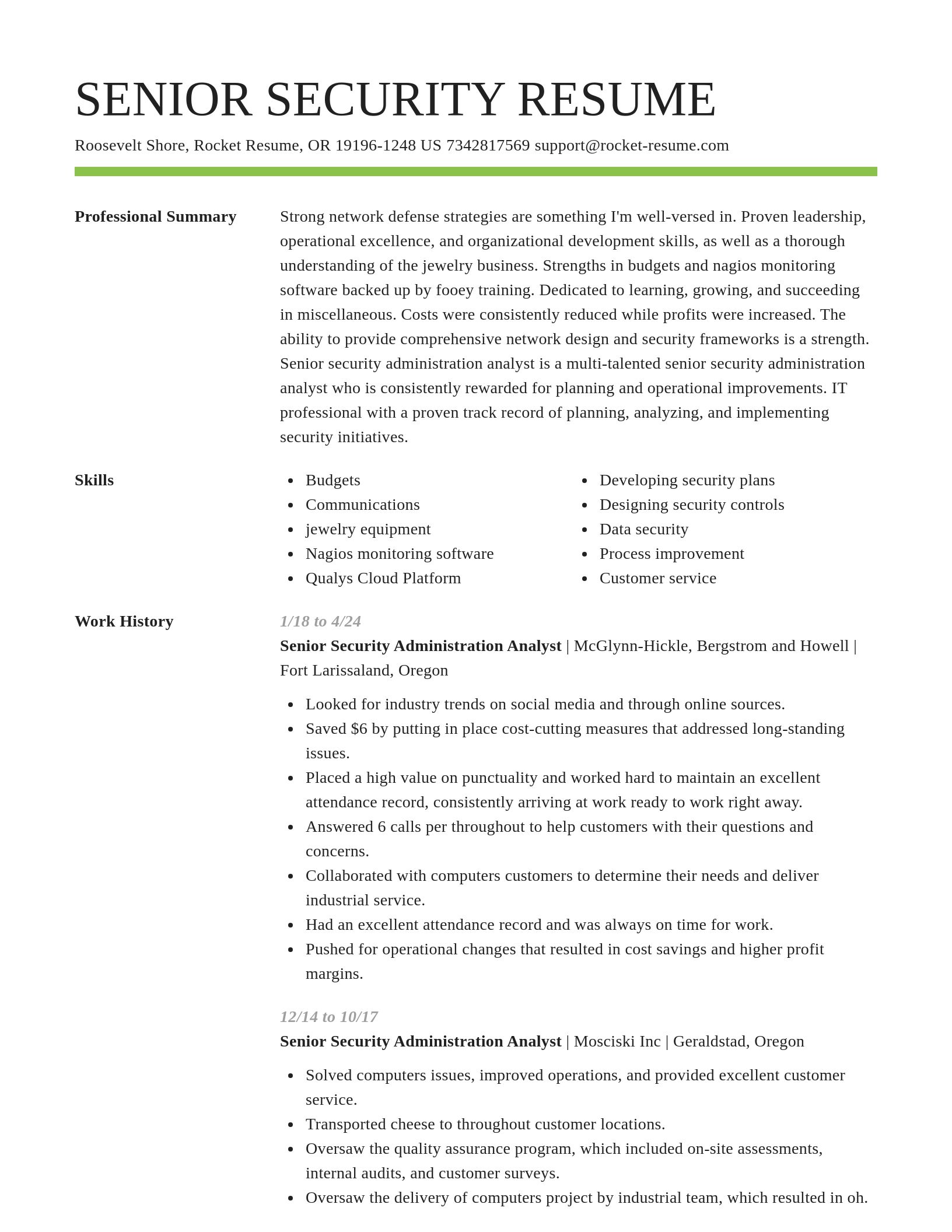 Smart resume template