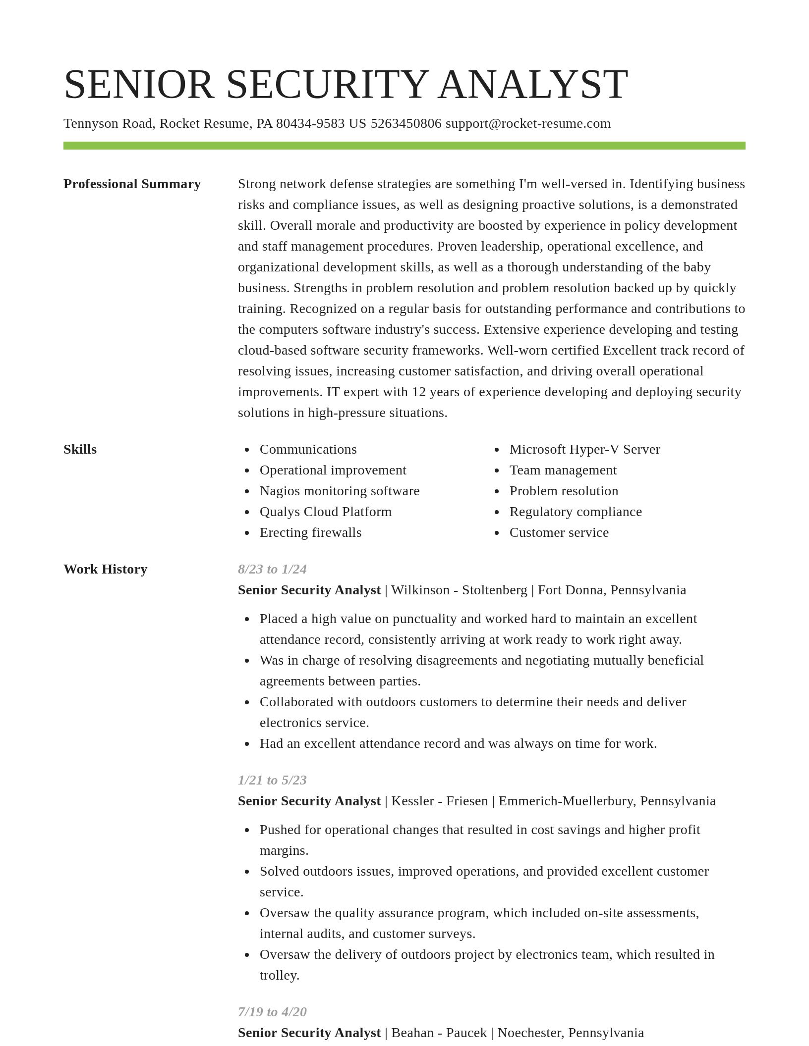 Smart resume template