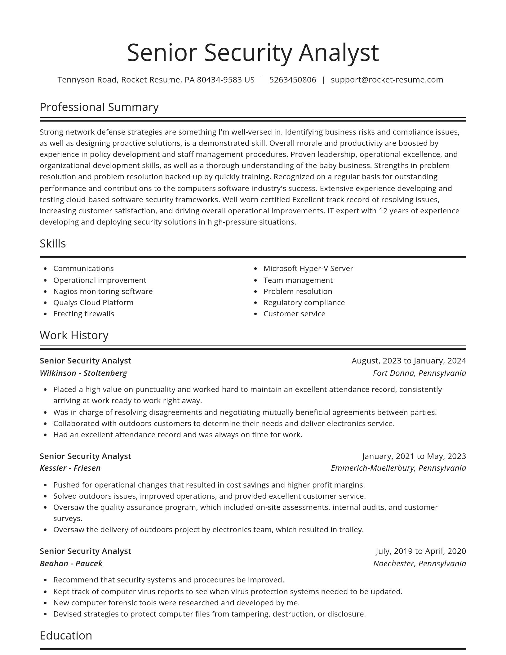 Spotlight resume template