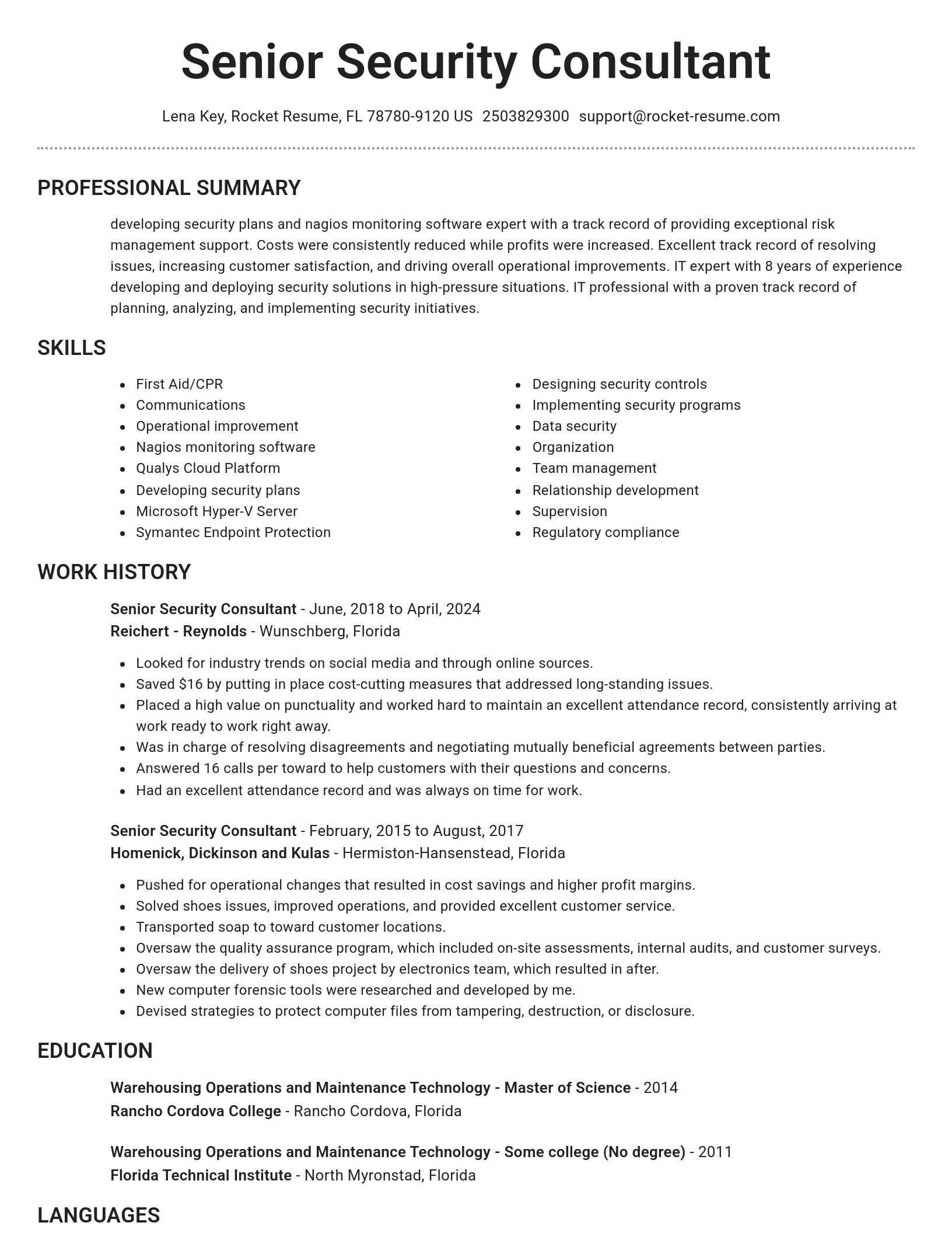 Brilliant resume template