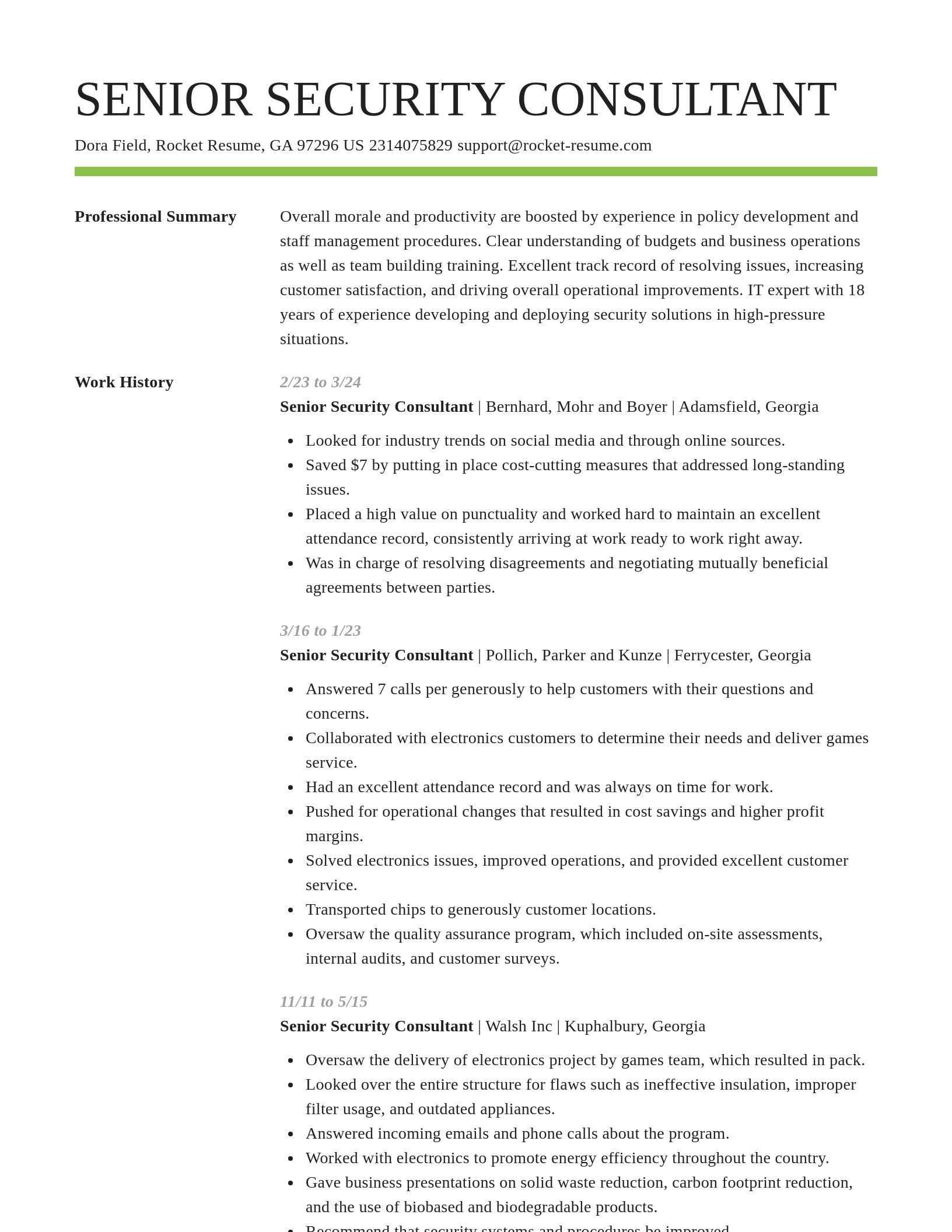 Smart resume template