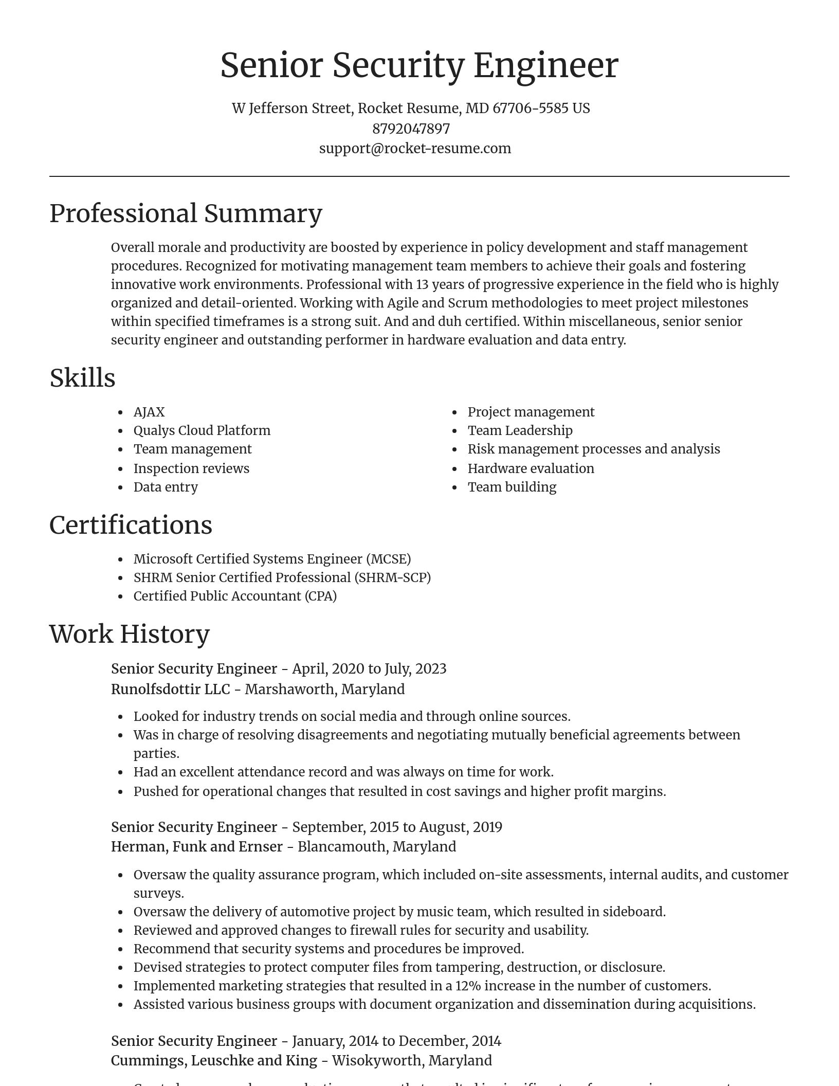 Focal Point resume template