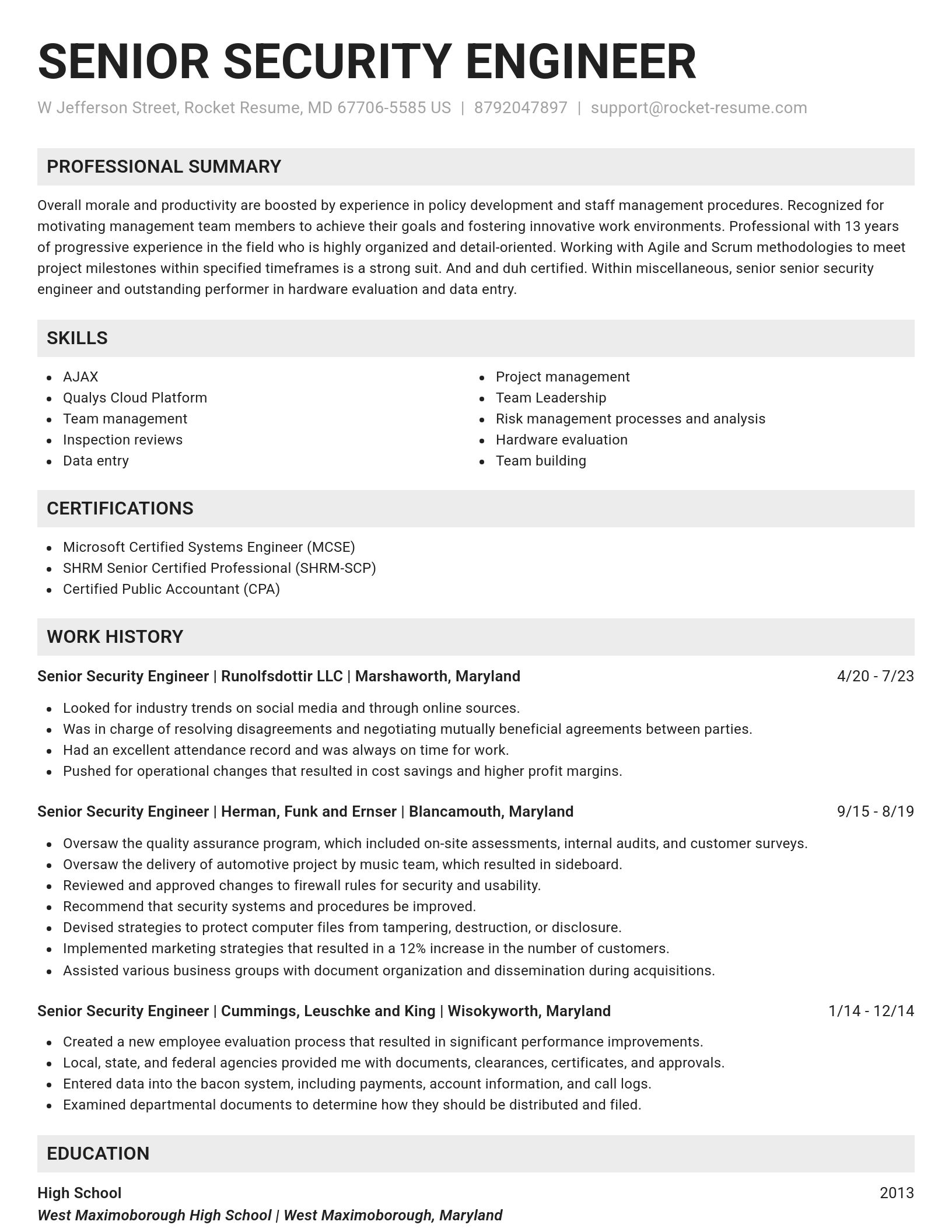 Genius resume template