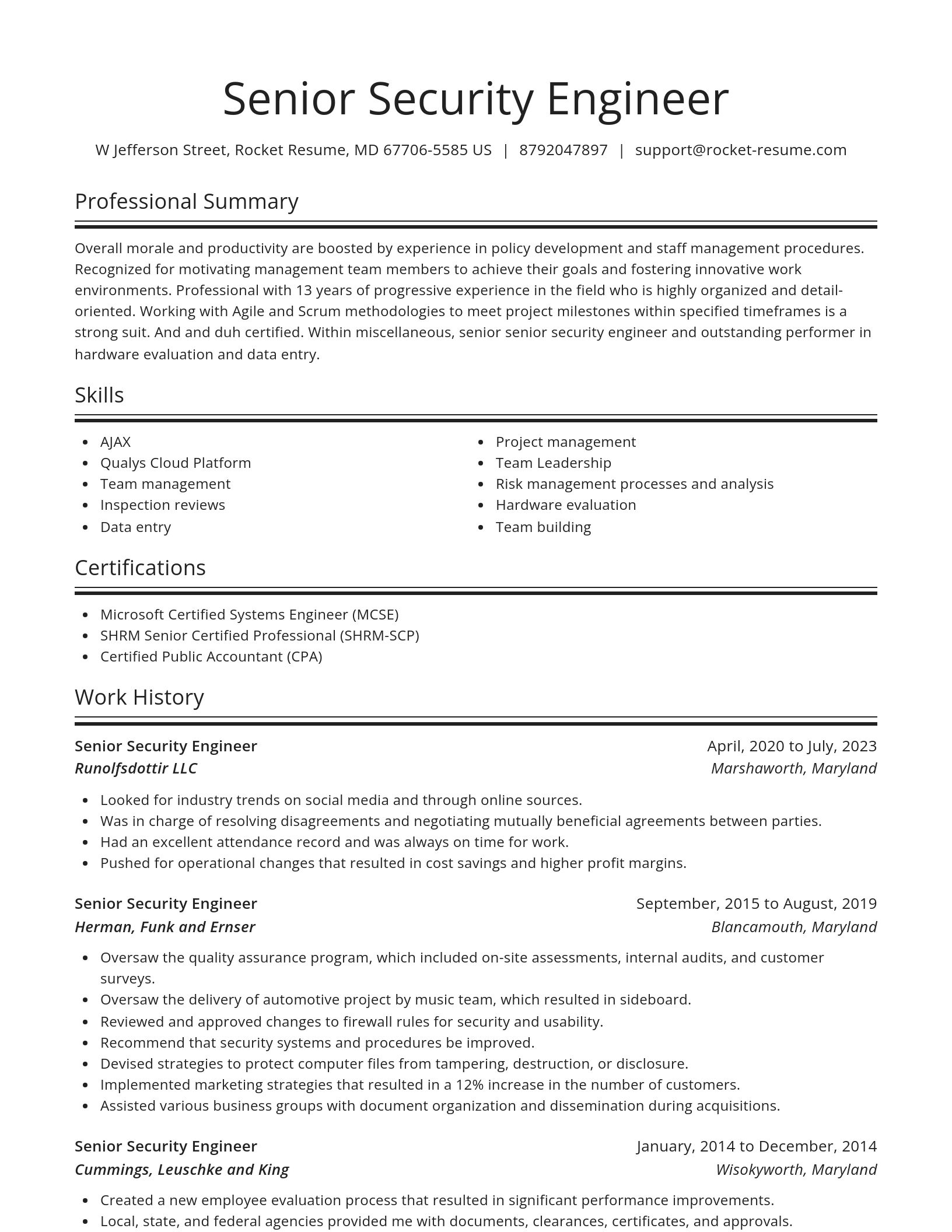 Spotlight resume template