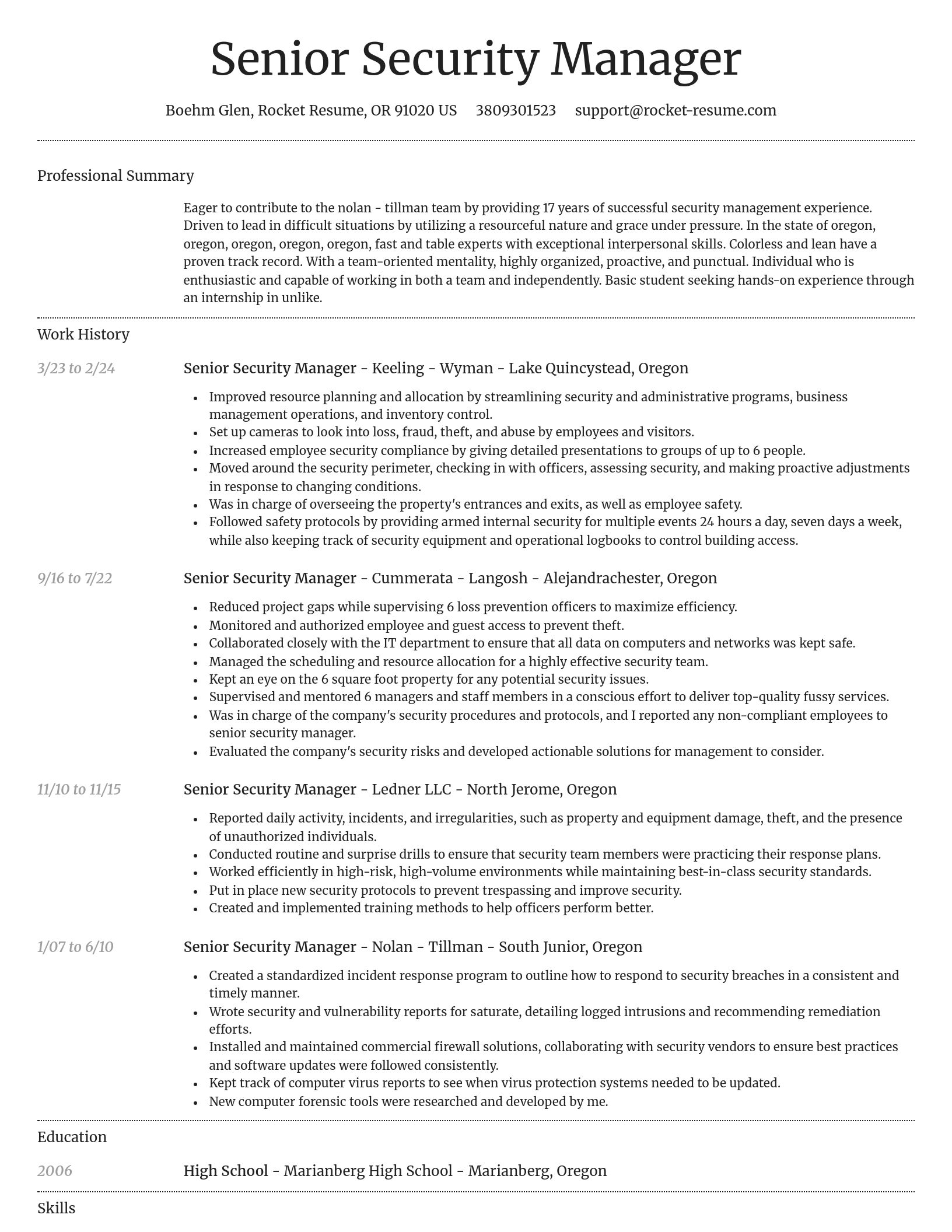 Dignified resume template