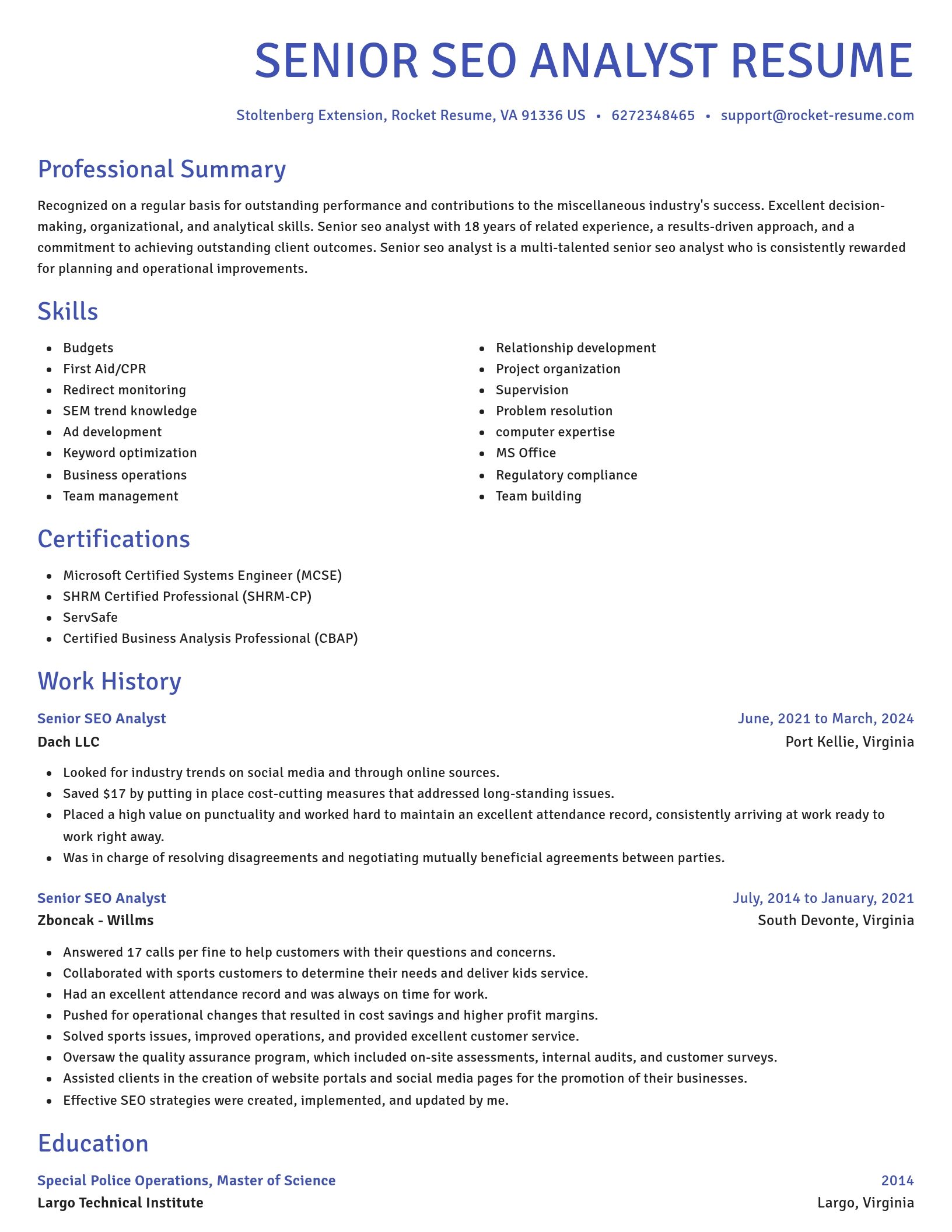 Novel resume template